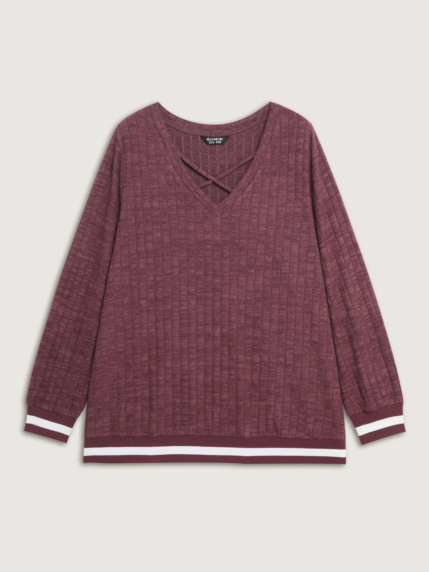 Textured Stretchy Color Contrast Sweatshirt - Image 7