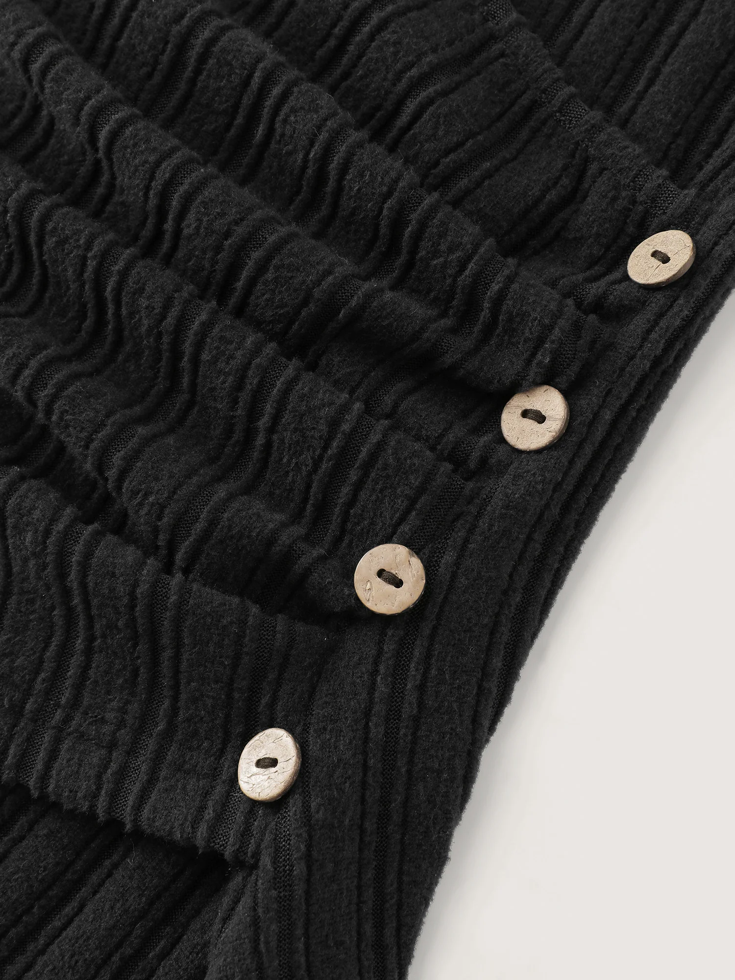 Textured Stretchy-Fit Buttons T-Shirt - Image 6