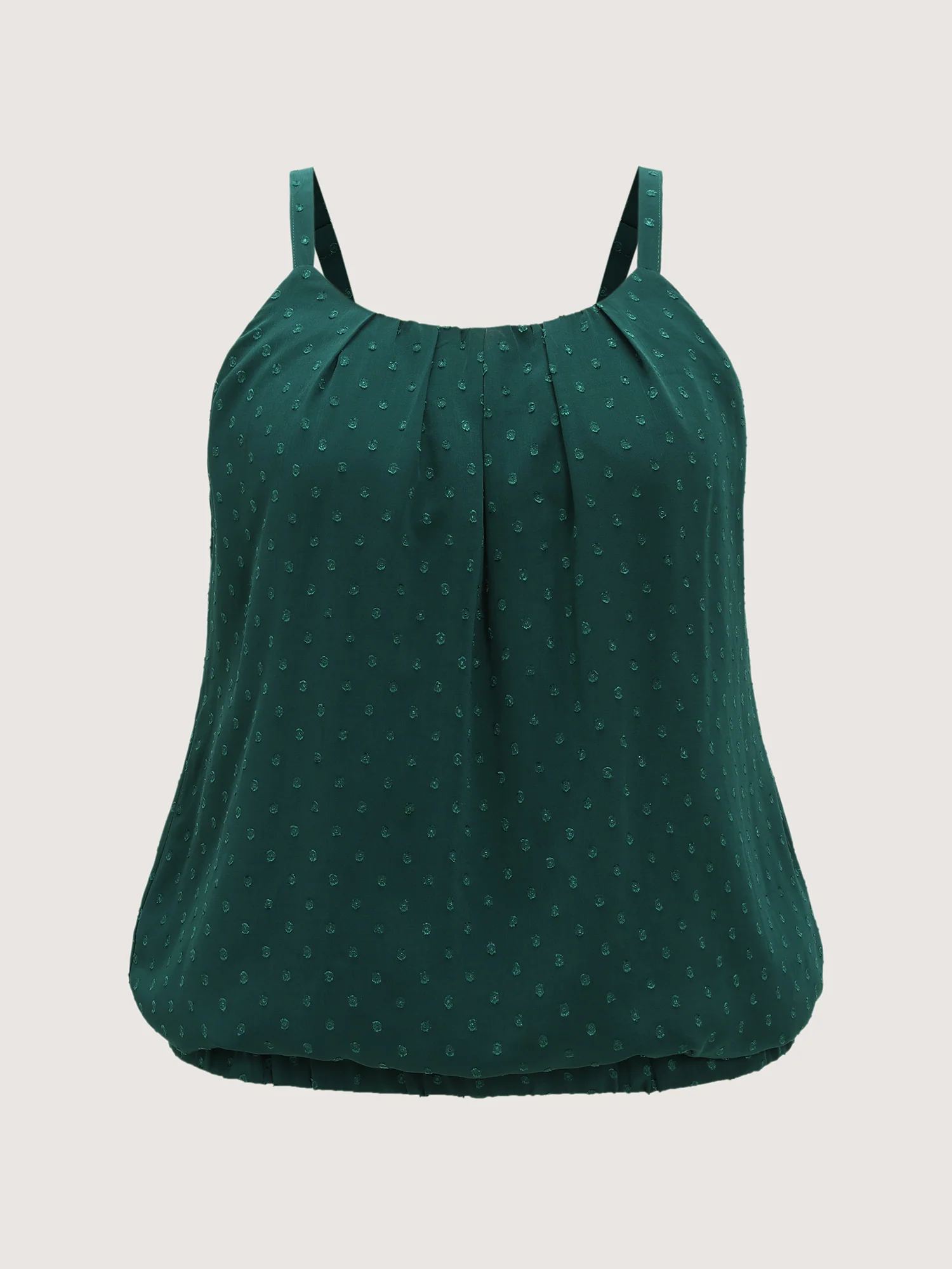 Textured Stretchy Hem Pleated Tank Top - Image 7