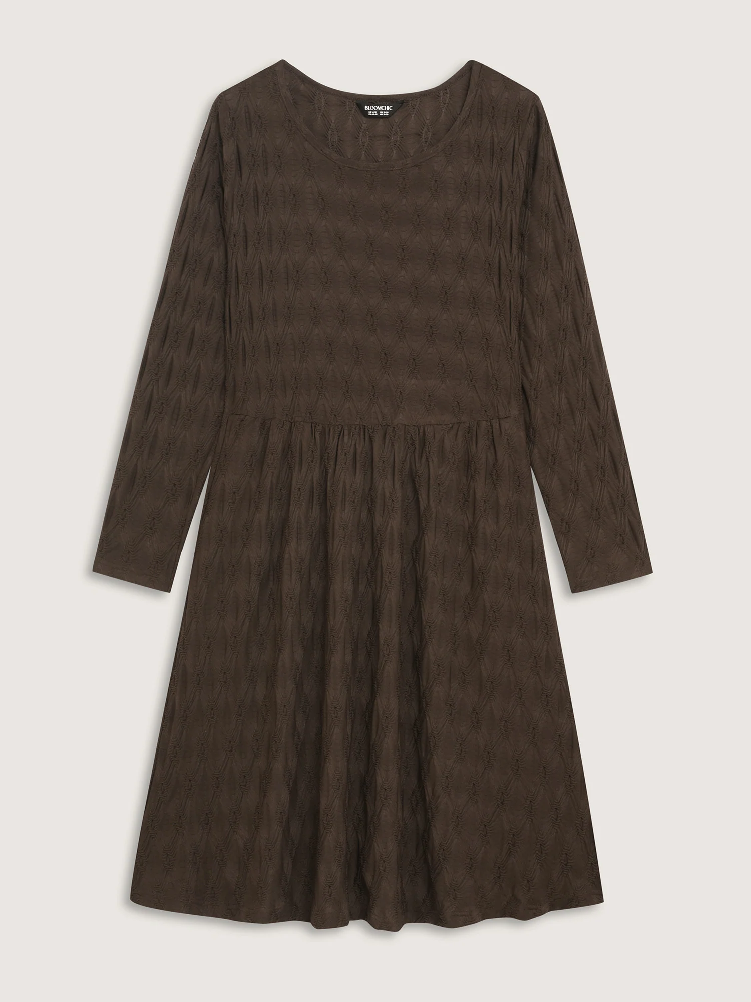 Textured Stretchy Pockets Midi Knit Dress - Image 8