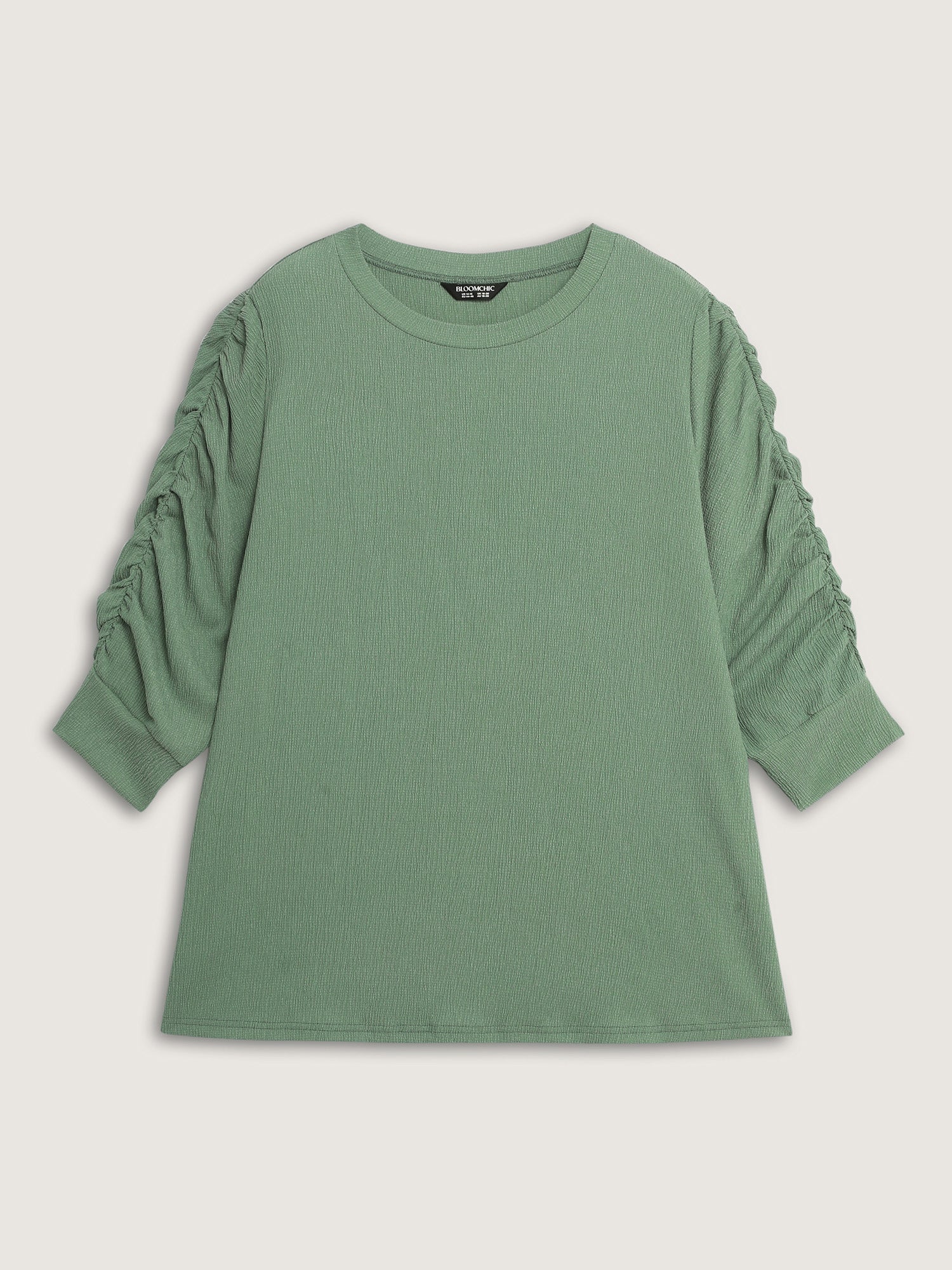 Textured Stretchy Three-Quarter Sleeve T-Shirt - Image 7