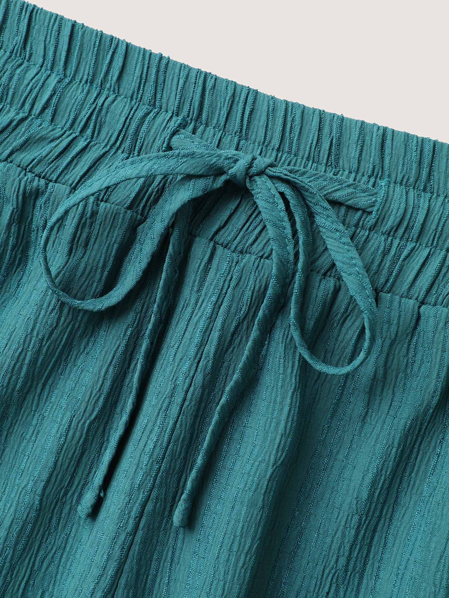 Textured Stretchy Waist Airy Pants - Image 6