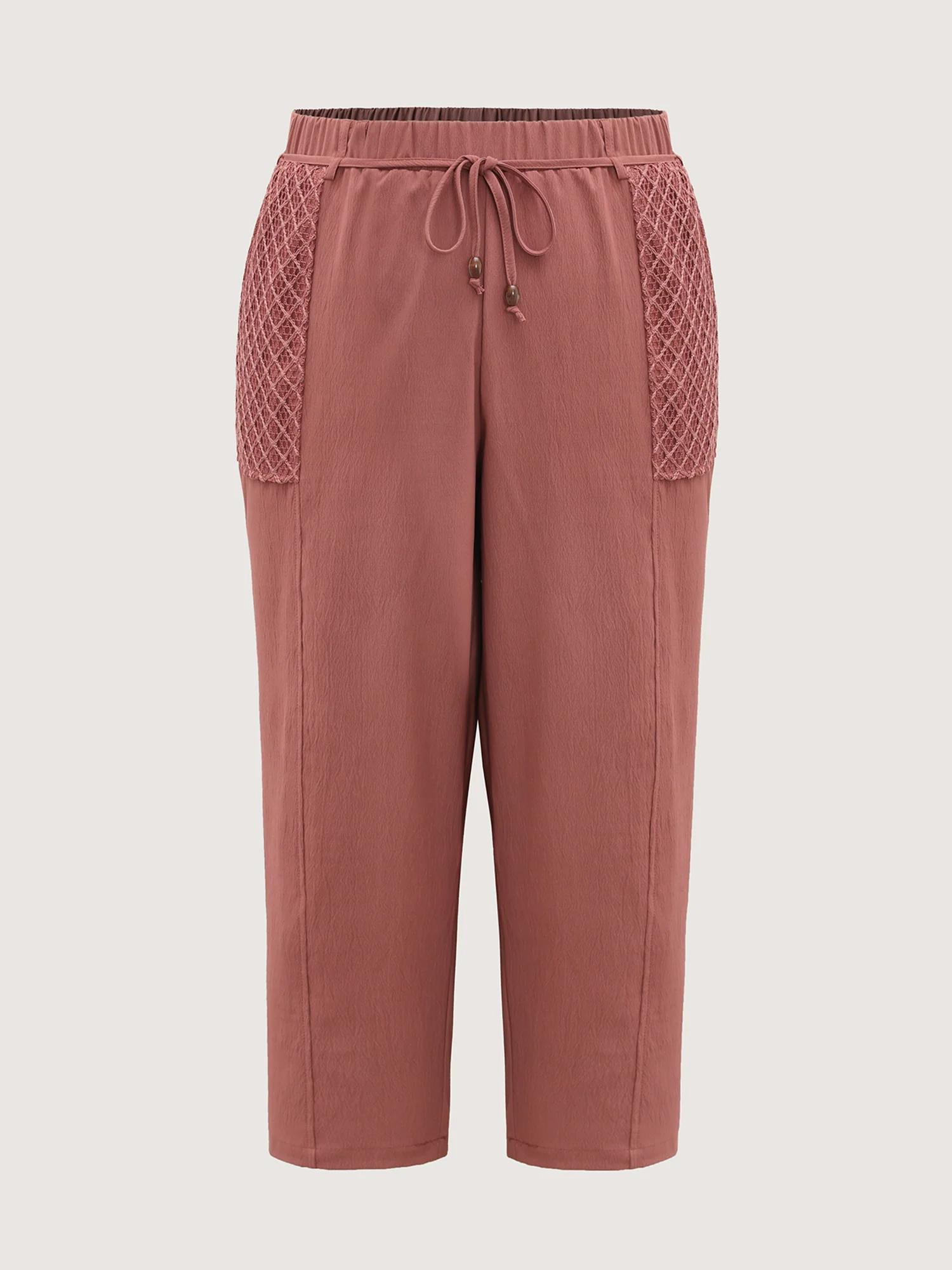 Textured Stretchy Waist Straight-Leg Pants - Image 8