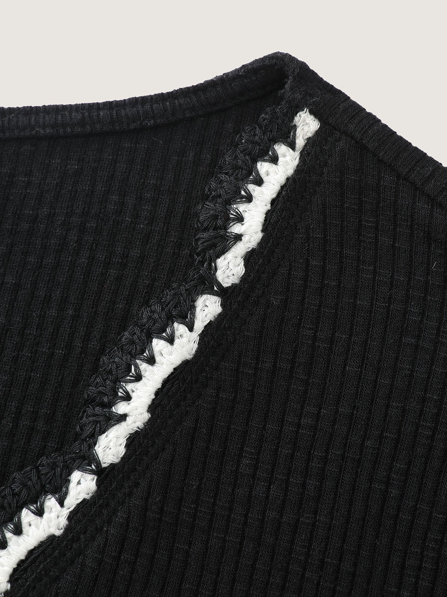 Textured Stripe Contrast Stretchy T-Shirt - Image 6