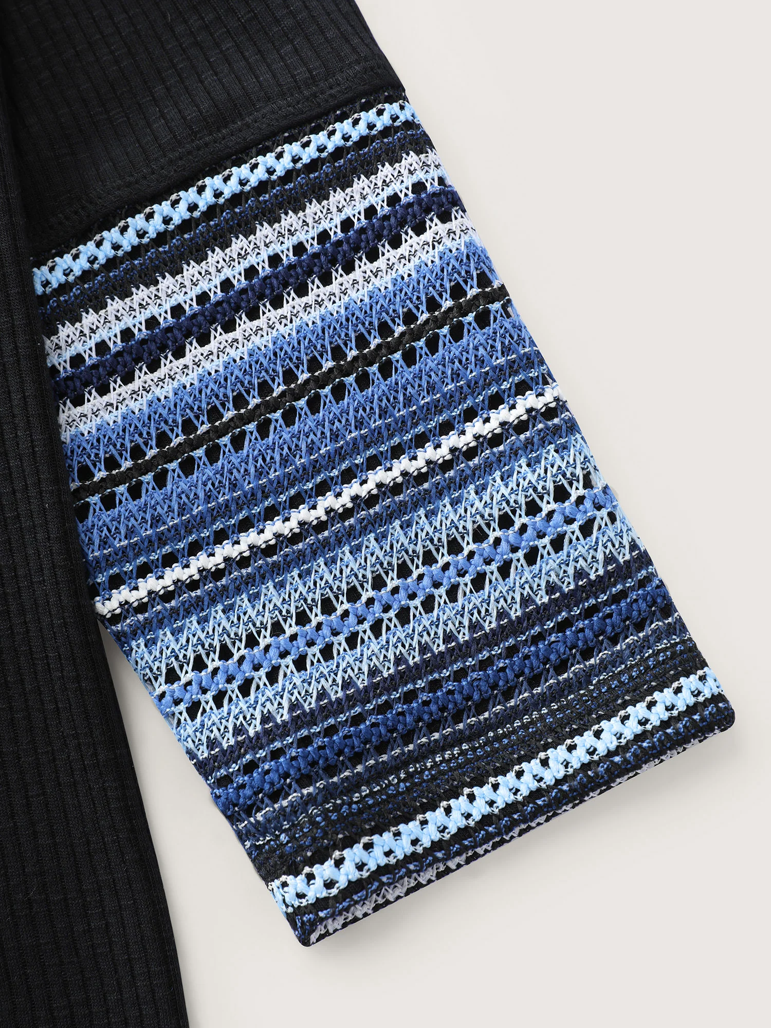 Textured Stripe Contrast Stretchy T-Shirt - Image 7