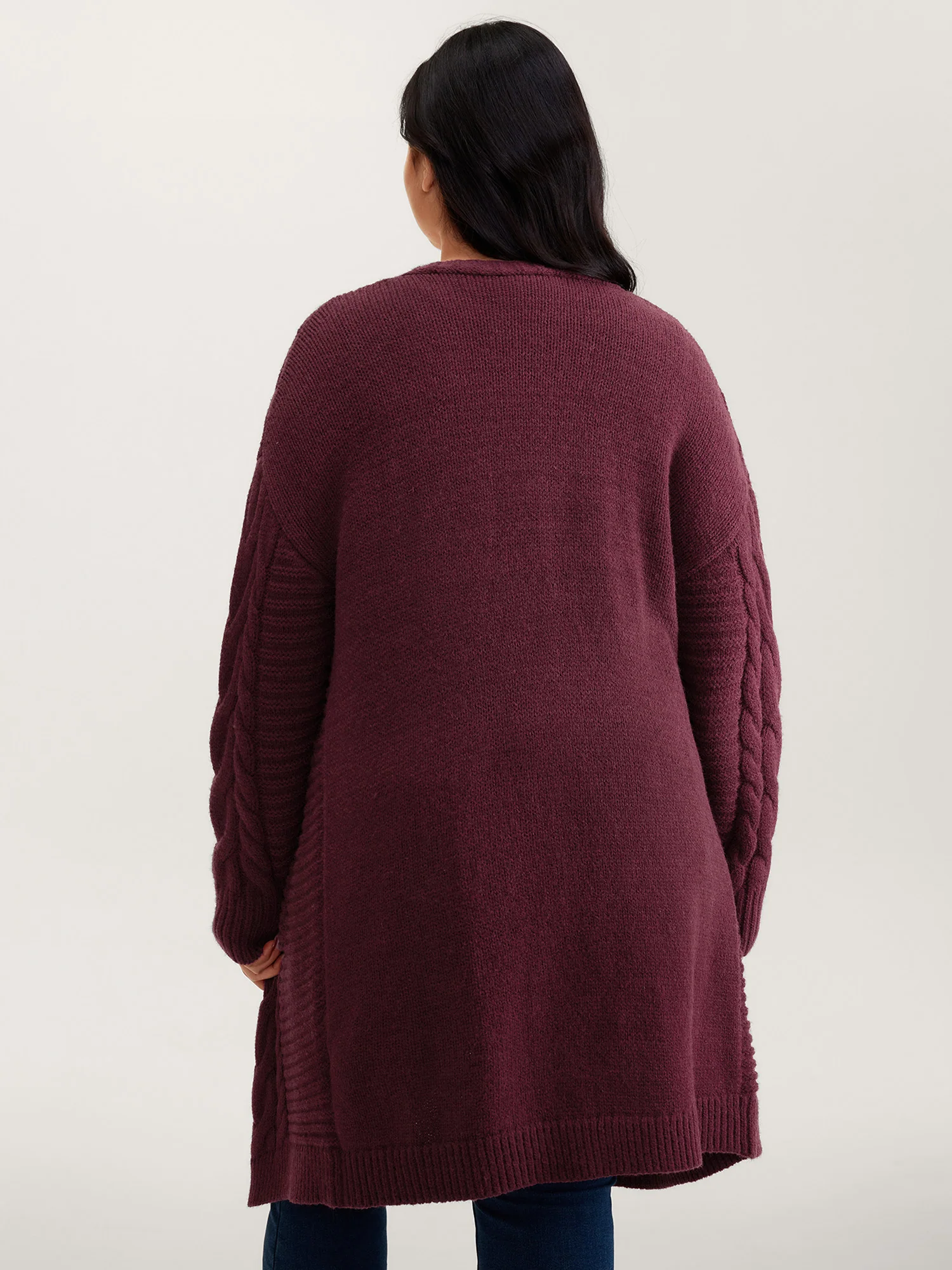 Textured Super Stretchy Pockets Knit Cardigan - Image 4
