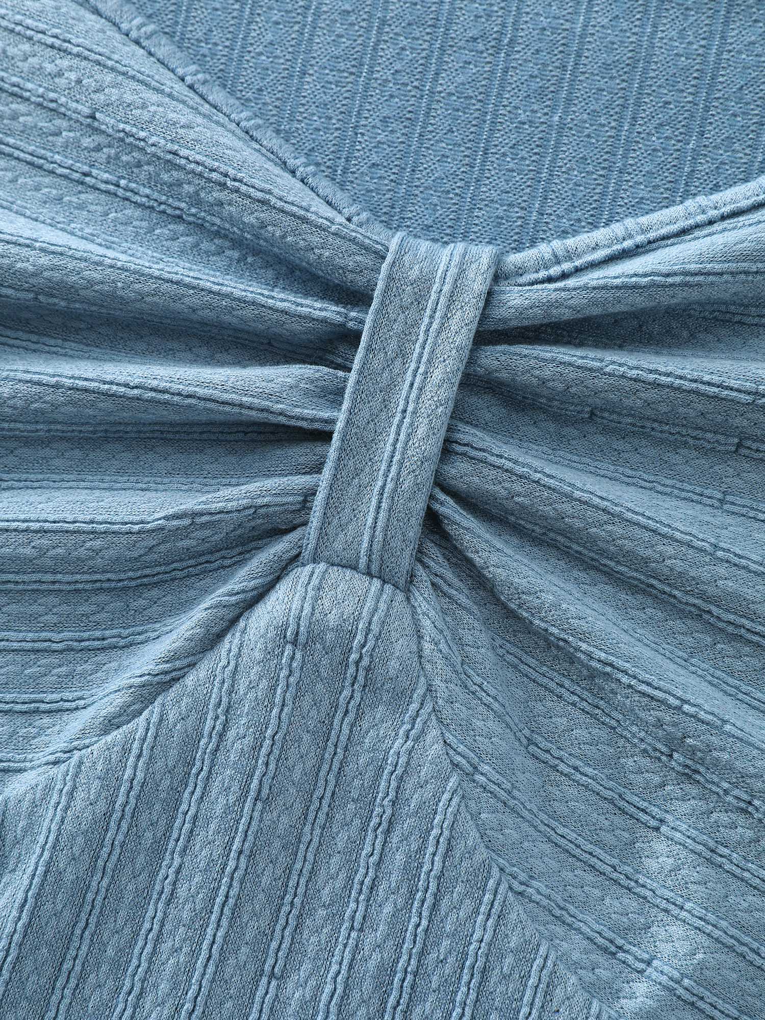 Textured Sweetheart Neckline Pockets Mini Dress - Image 6