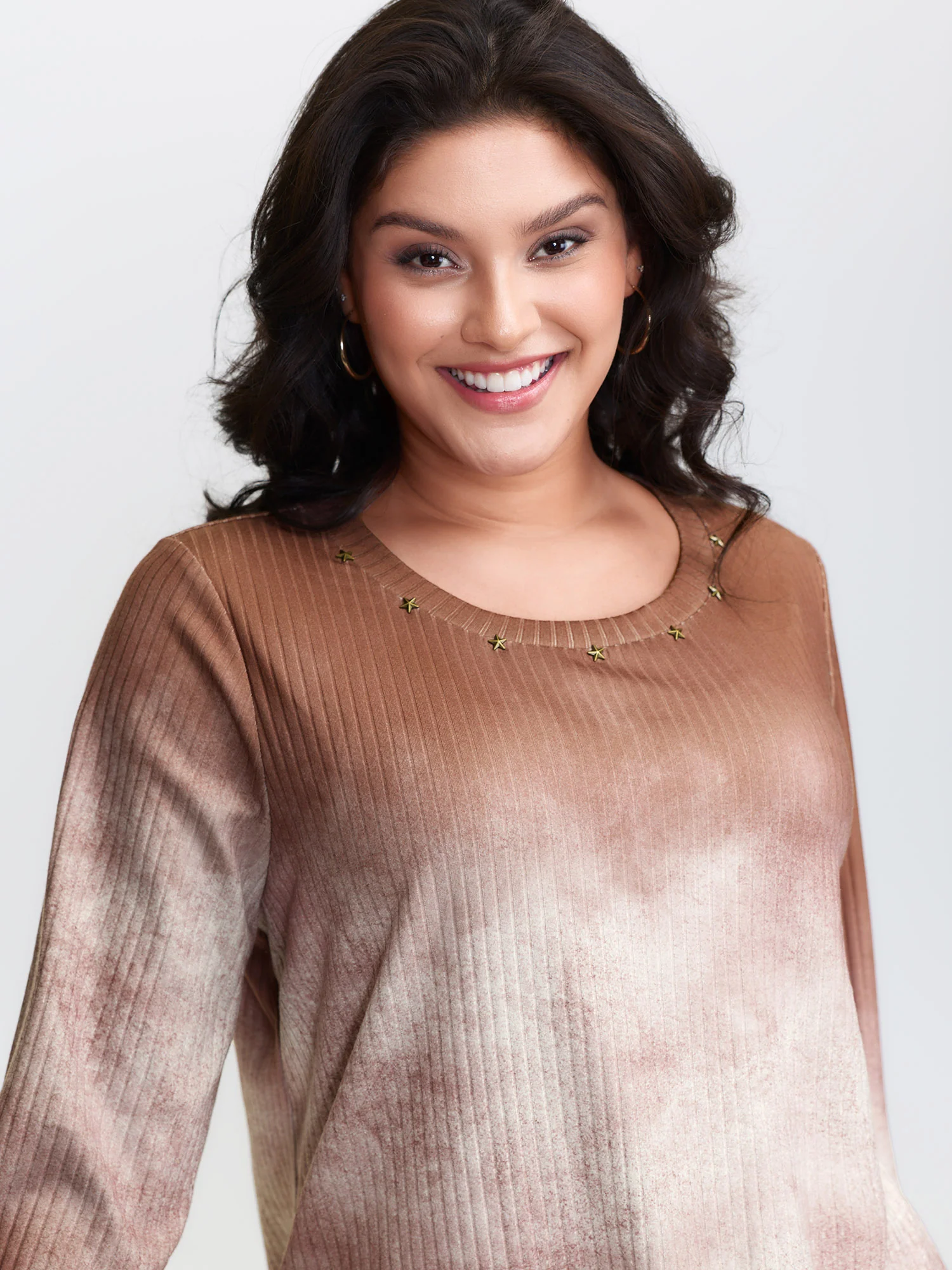 Textured Tie-Dye Star Detail T-Shirt