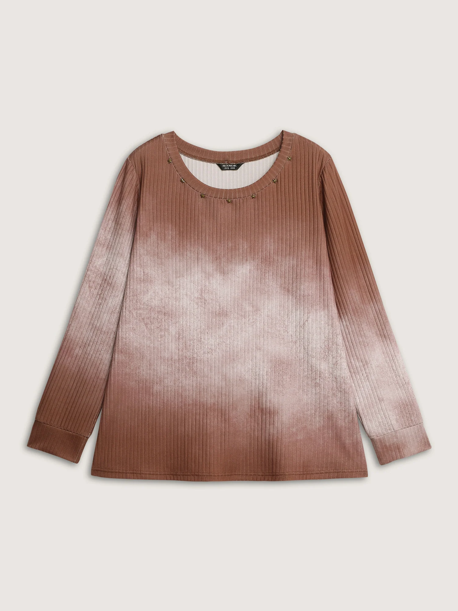 Textured Tie-Dye Star Detail T-Shirt - Image 7