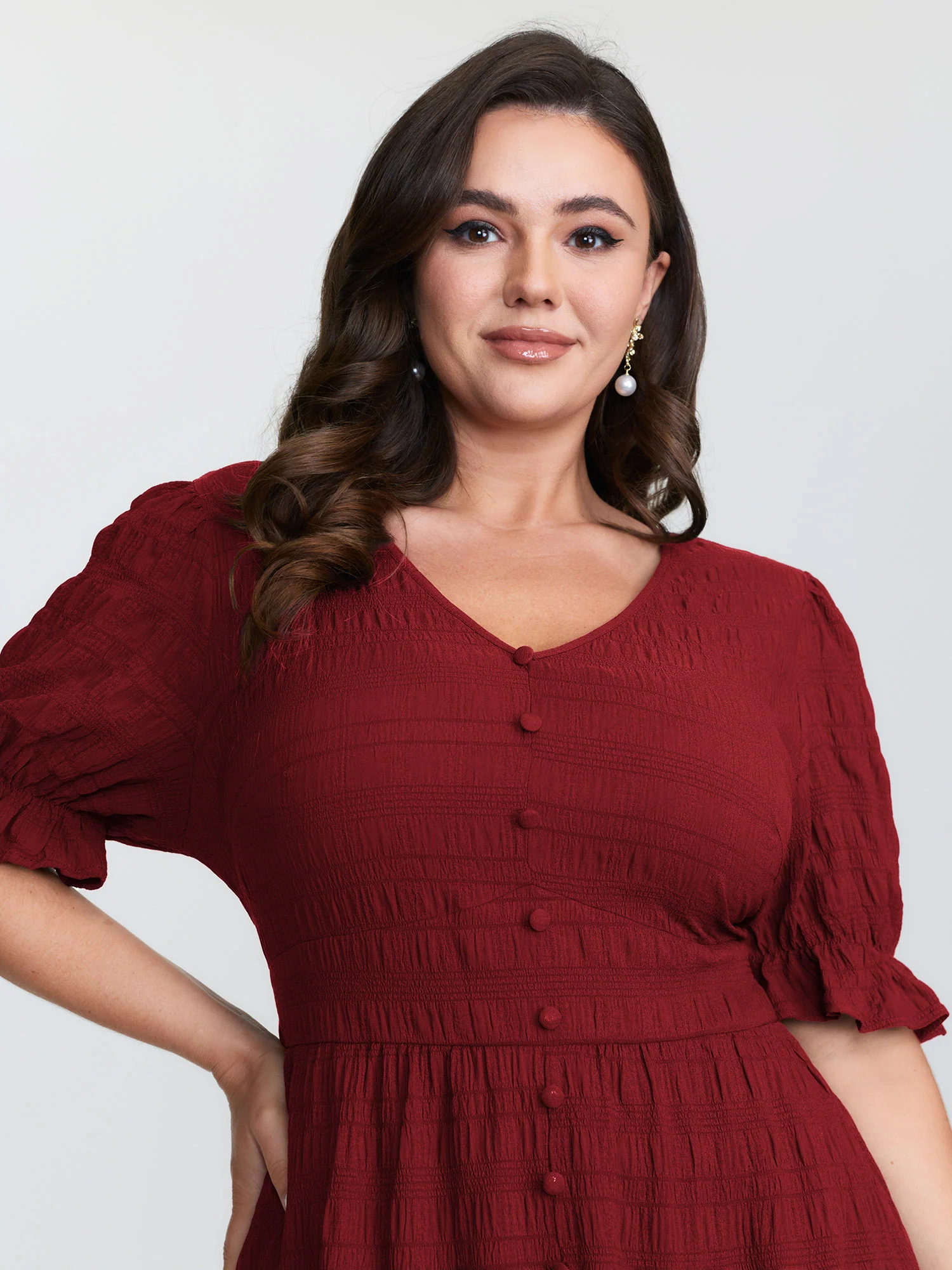 Textured Triangular Cinched-Waist Tiered Maxi Dress - Image 11