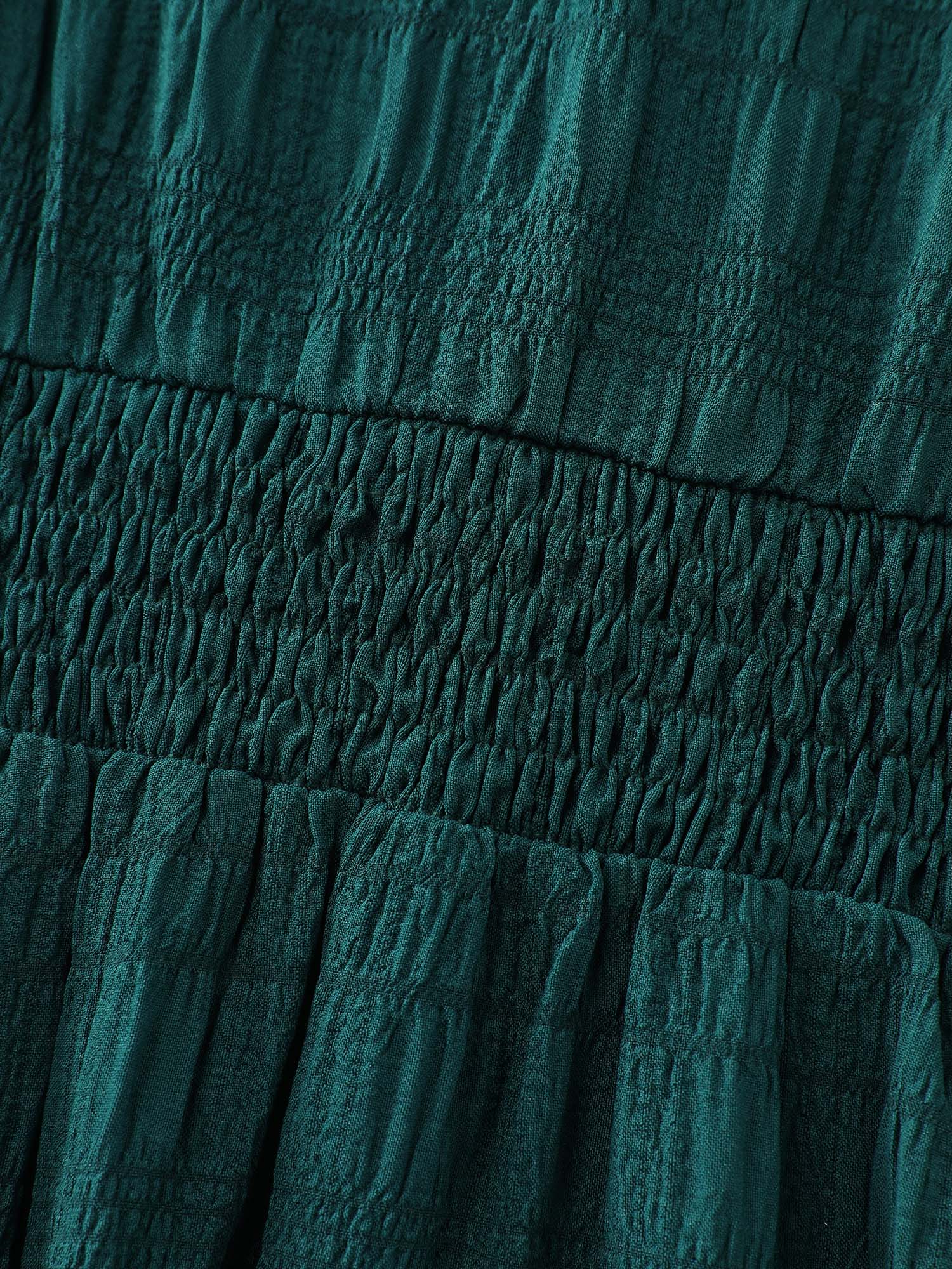 Textured Triangular Cinched-Waist Tiered Maxi Dress - Image 6