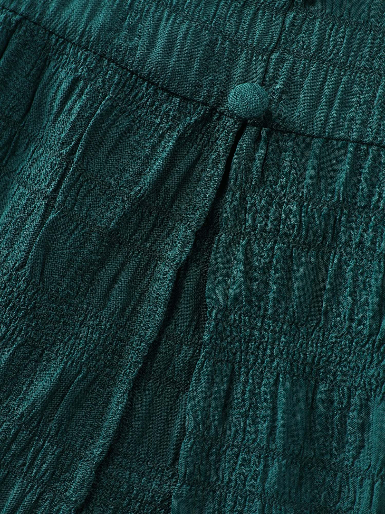 Textured Triangular Cinched-Waist Tiered Maxi Dress - Image 8