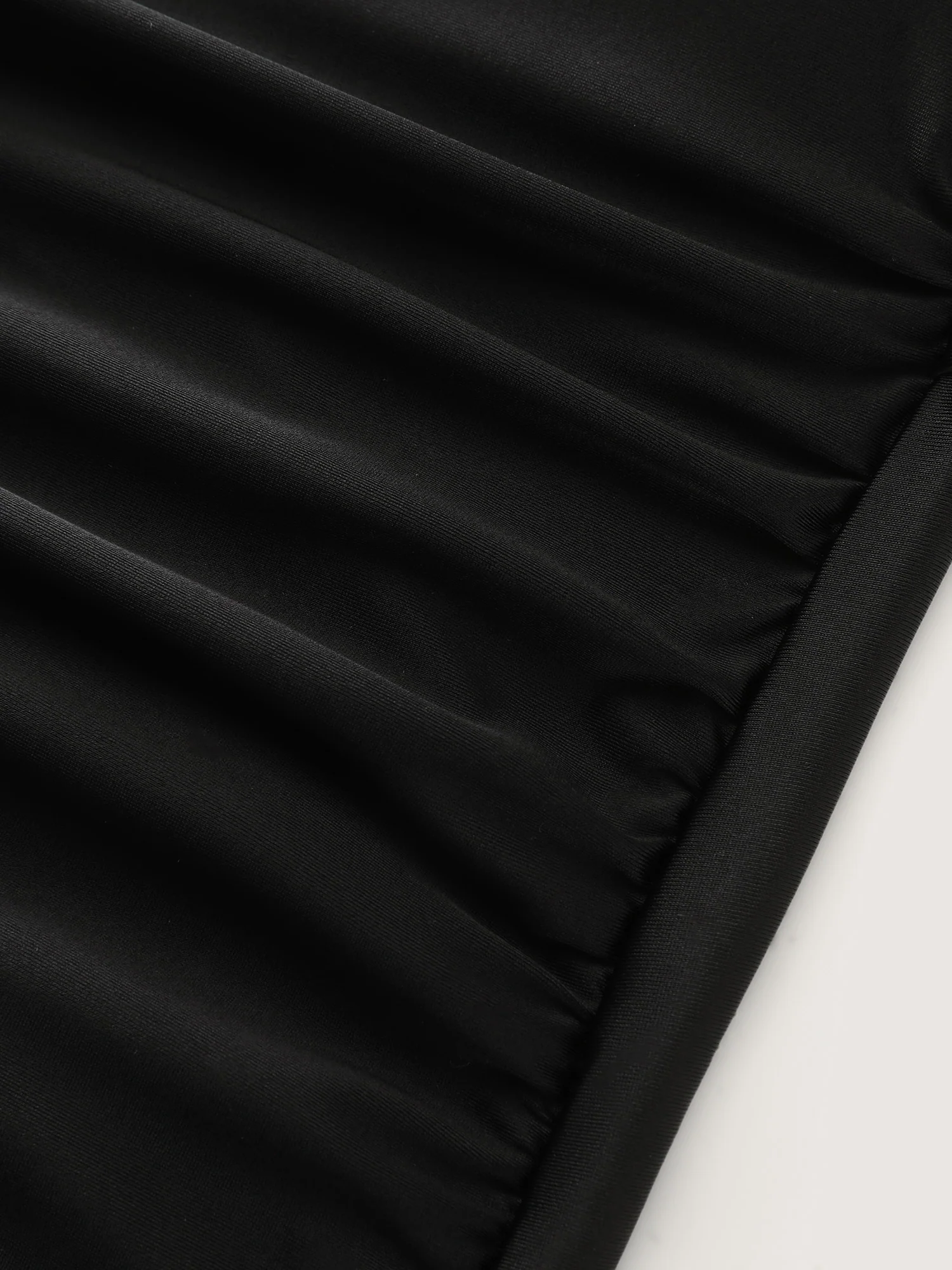 Glossy Fabric Ruched Tummy-Control One-Piece Swimsuit - Image 6