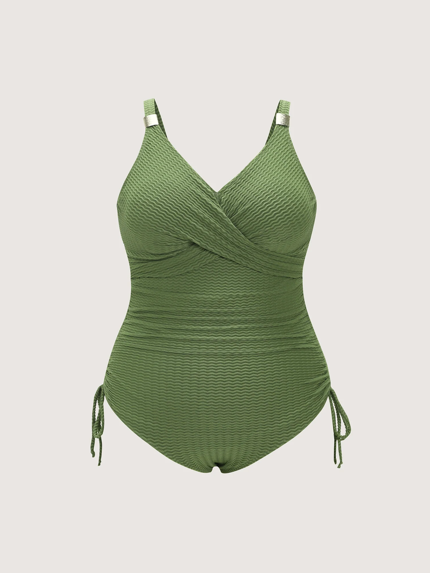 Textured Twist-Front One-Piece Swim - Image 9