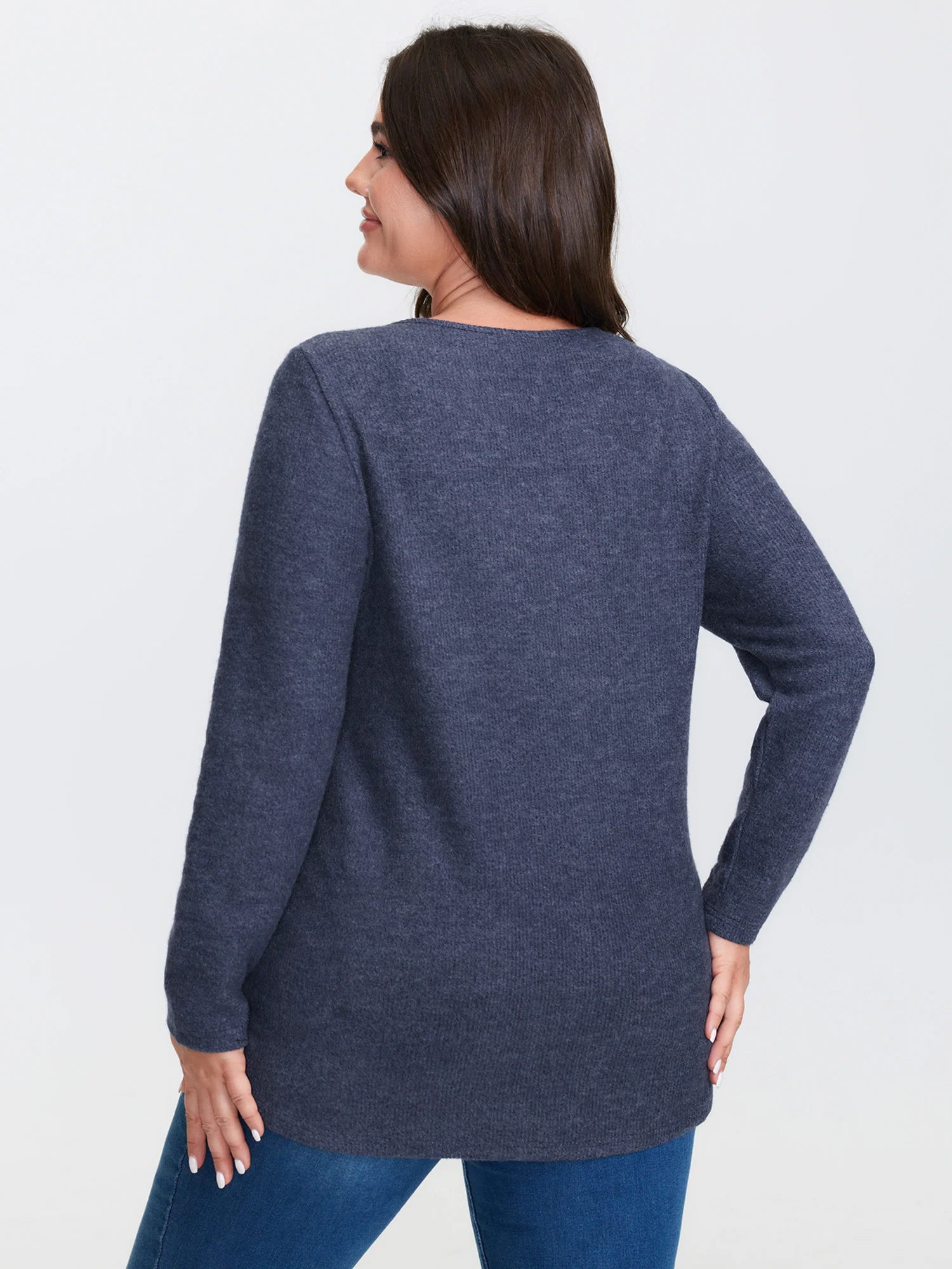 Textured Twisted Neckline Cut-Out T-Shirt - Image 4