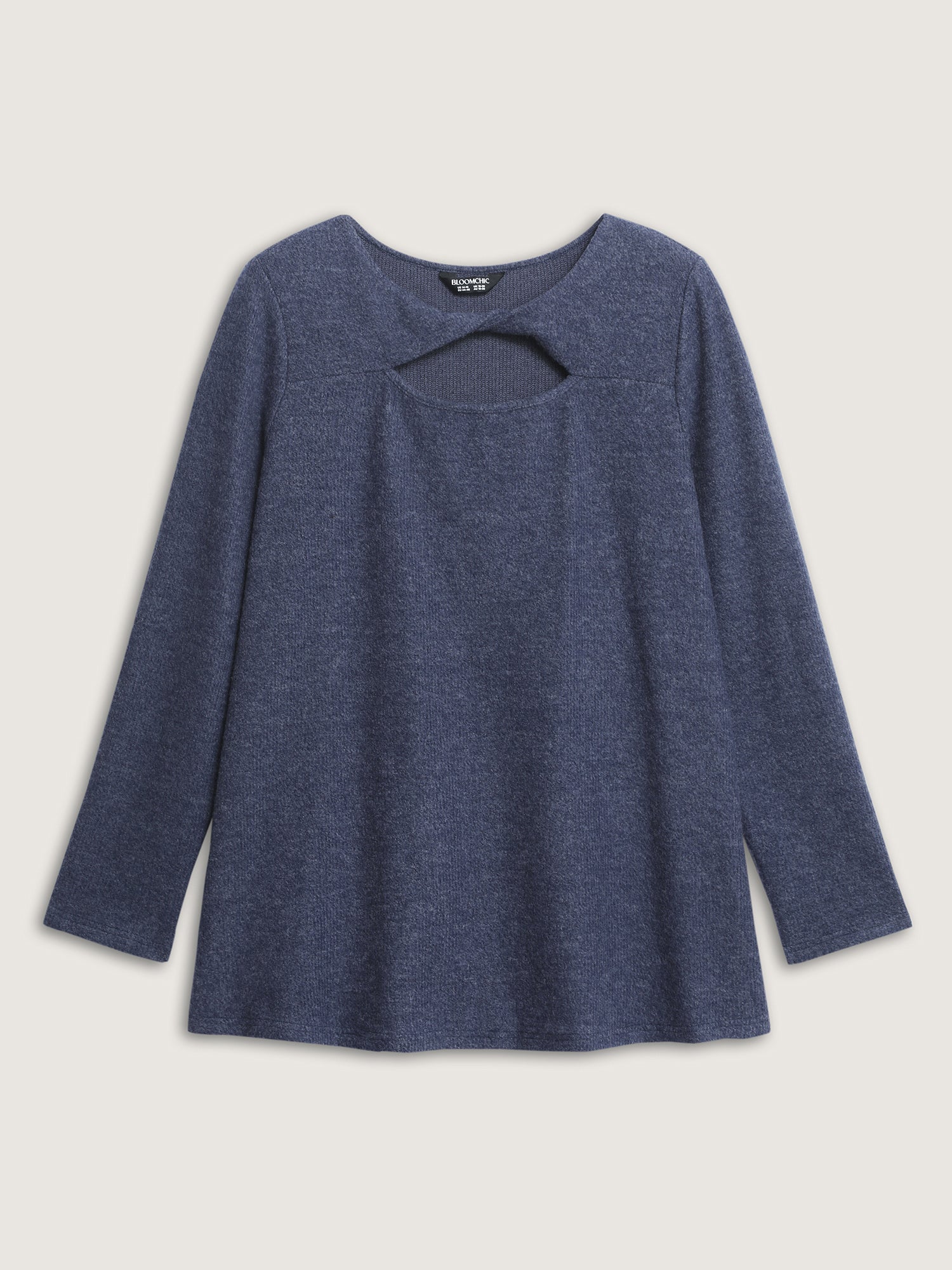 Textured Twisted Neckline Cut-Out T-Shirt - Image 7