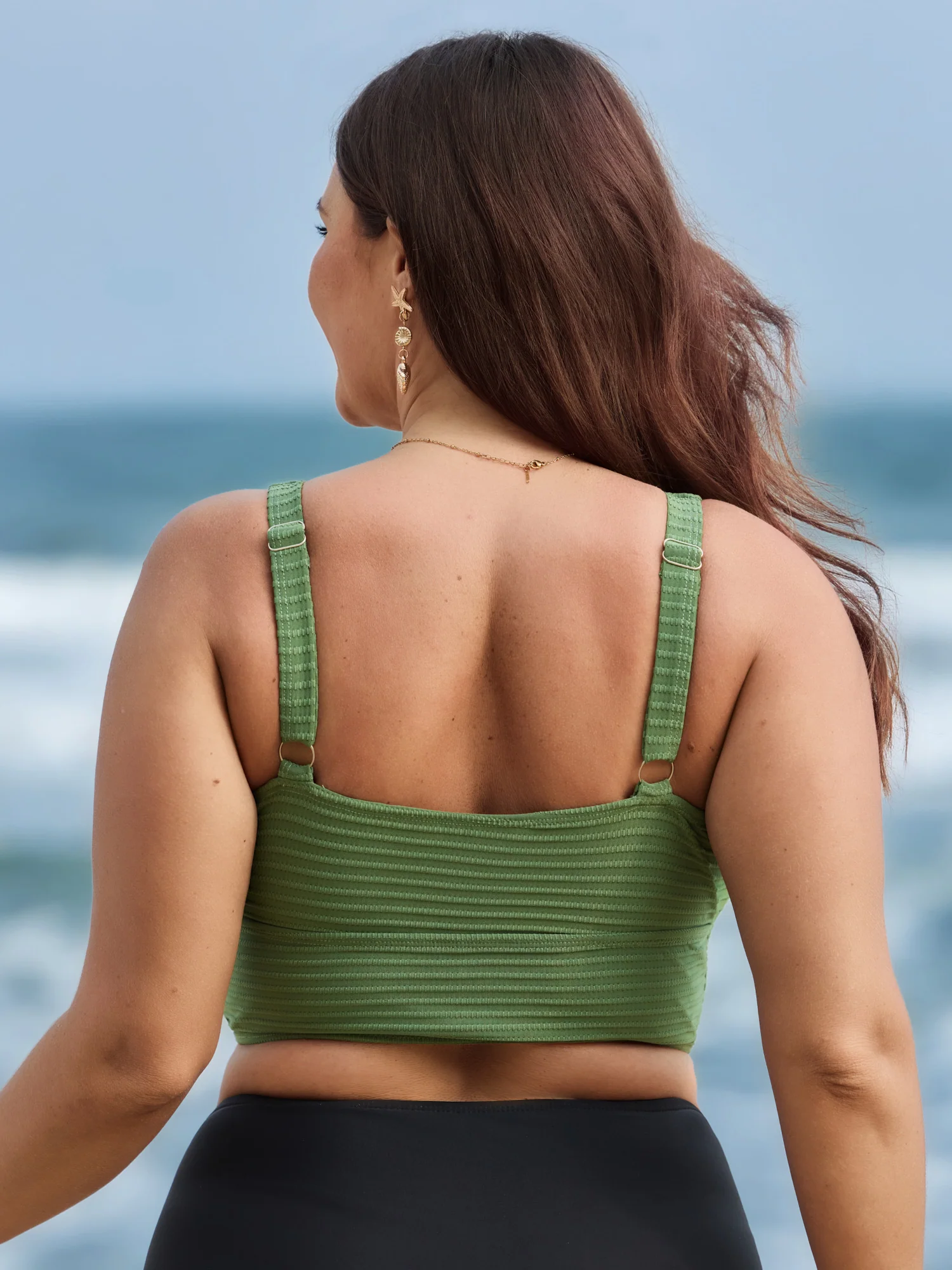 Textured Scoop Neck Bikini Top - Image 4