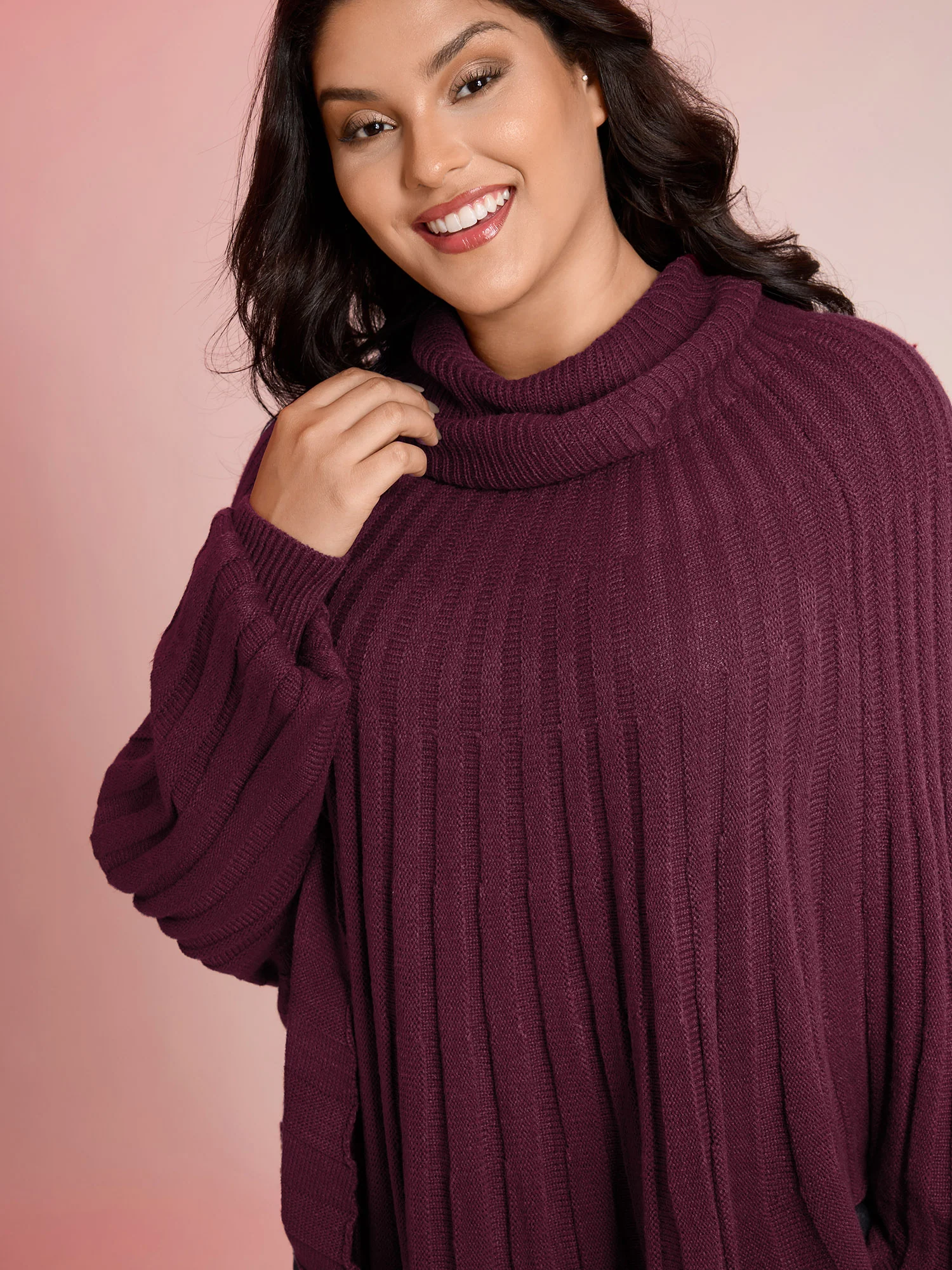 Textured Ulta-Relaxed Drape Stretchy Pullover - Image 2