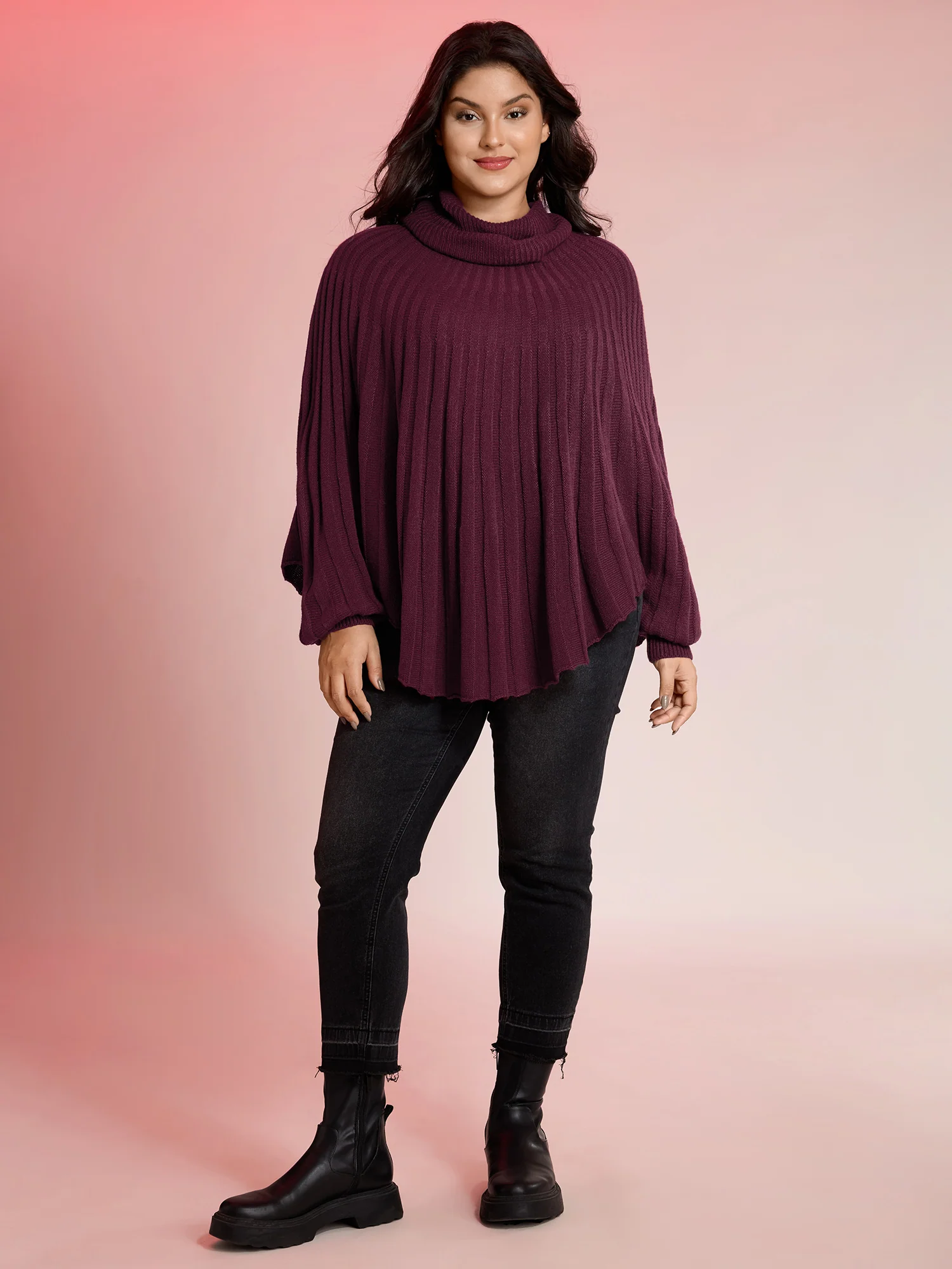 Textured Ulta-Relaxed Drape Stretchy Pullover - Image 3