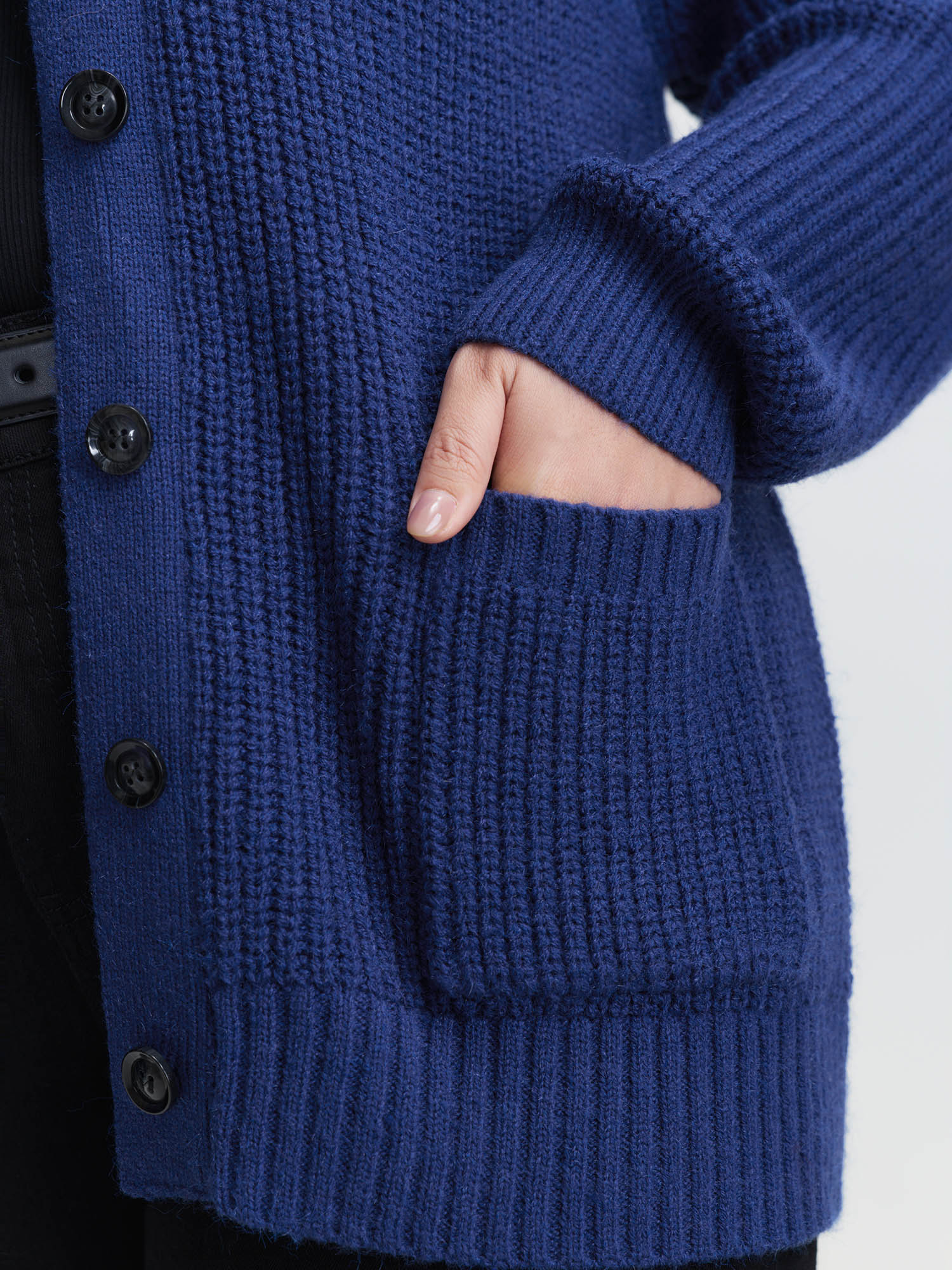 Textured V-Neck Button Knit Cardigan - Image 5