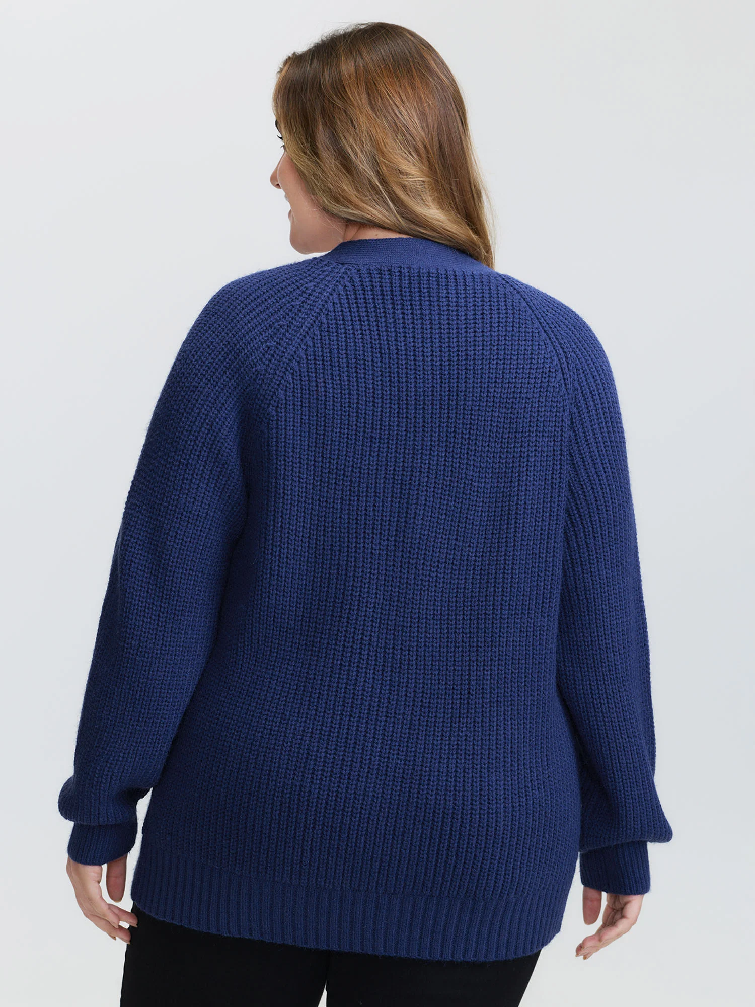 Textured V-Neck Button Knit Cardigan - Image 6