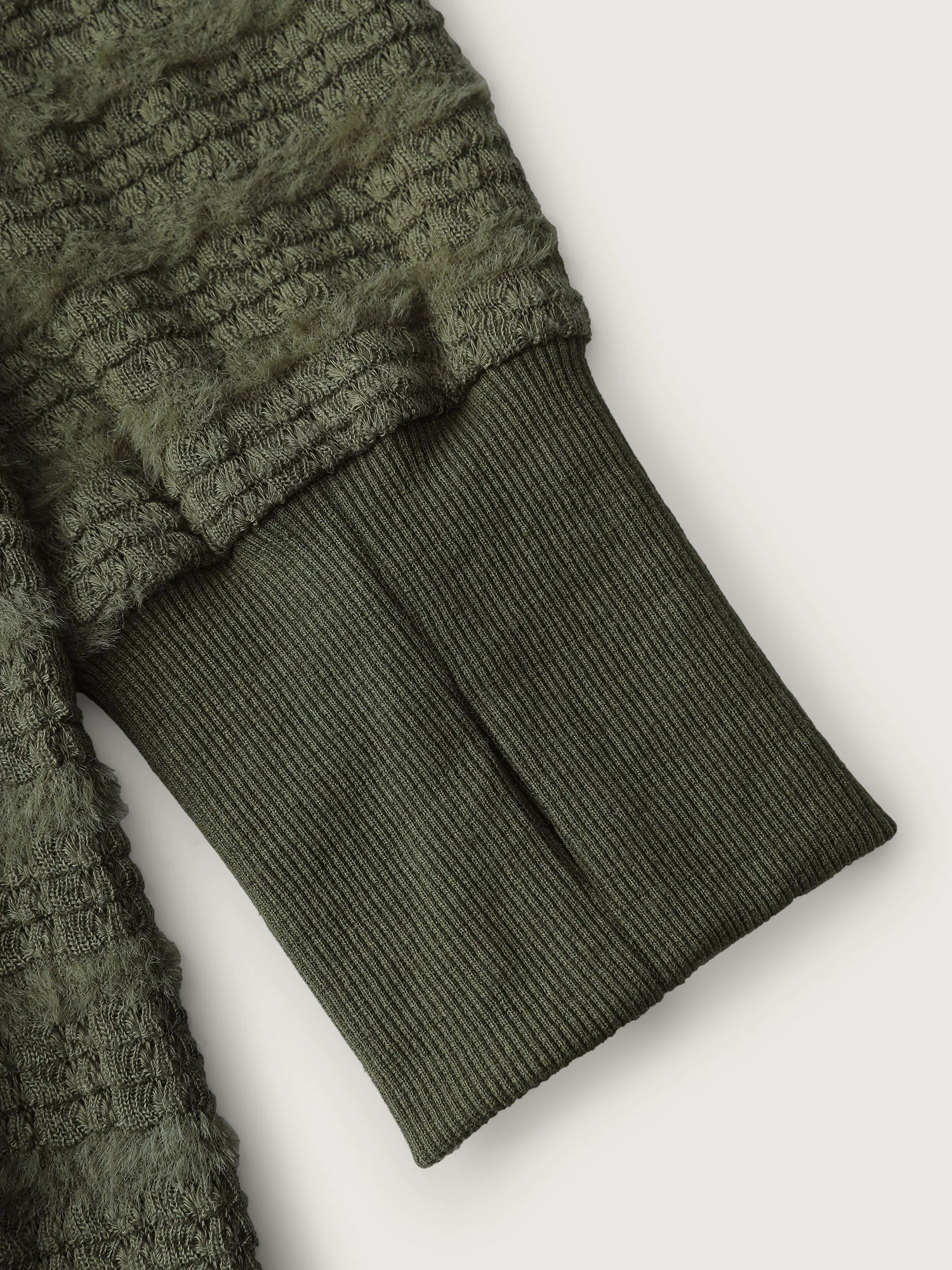 Textured V-Neck Dolman Sleeve Sweatshirt - Image 6