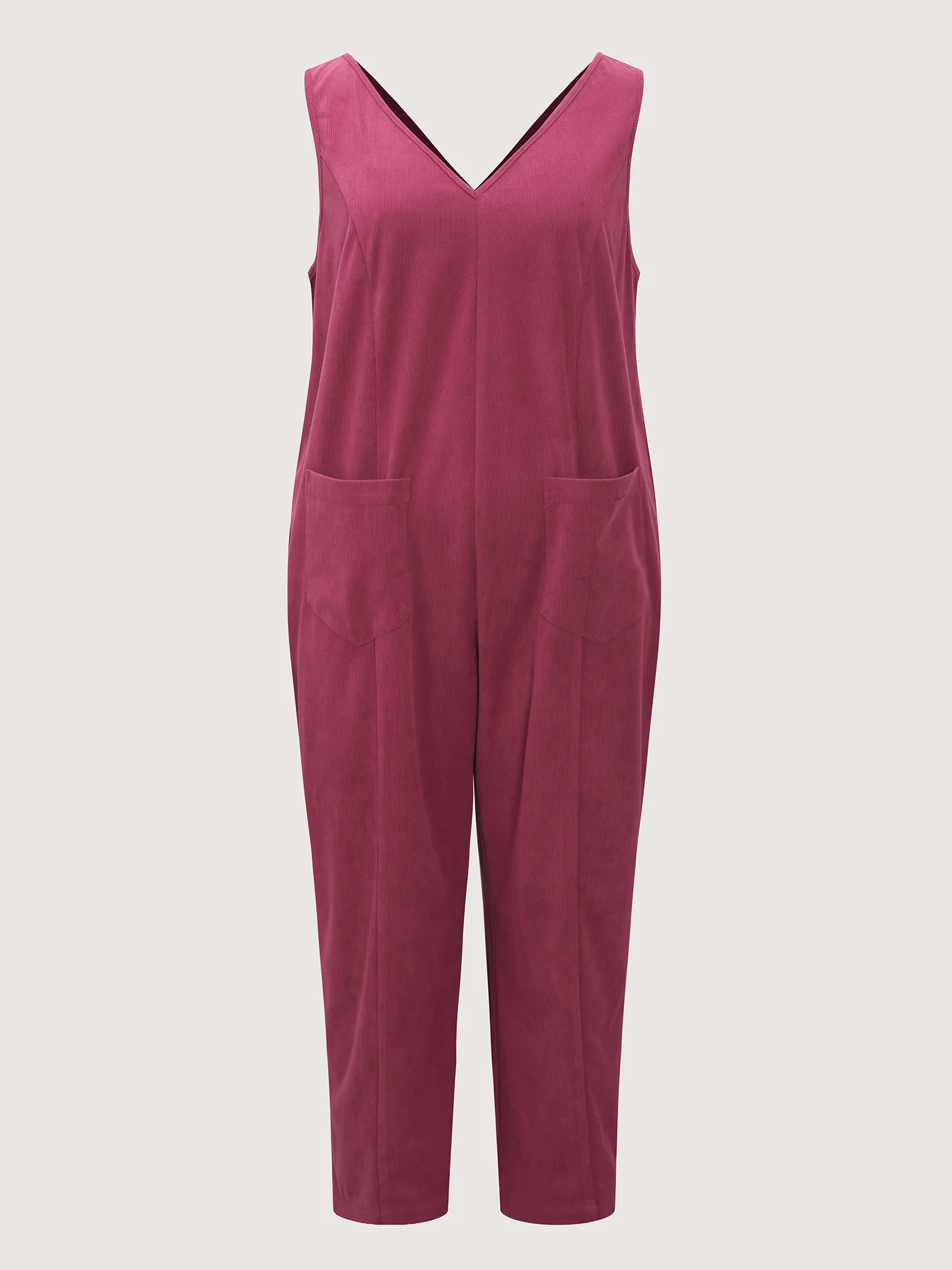 Textured V-Neck Sleeveless Jumpsuit - Image 6
