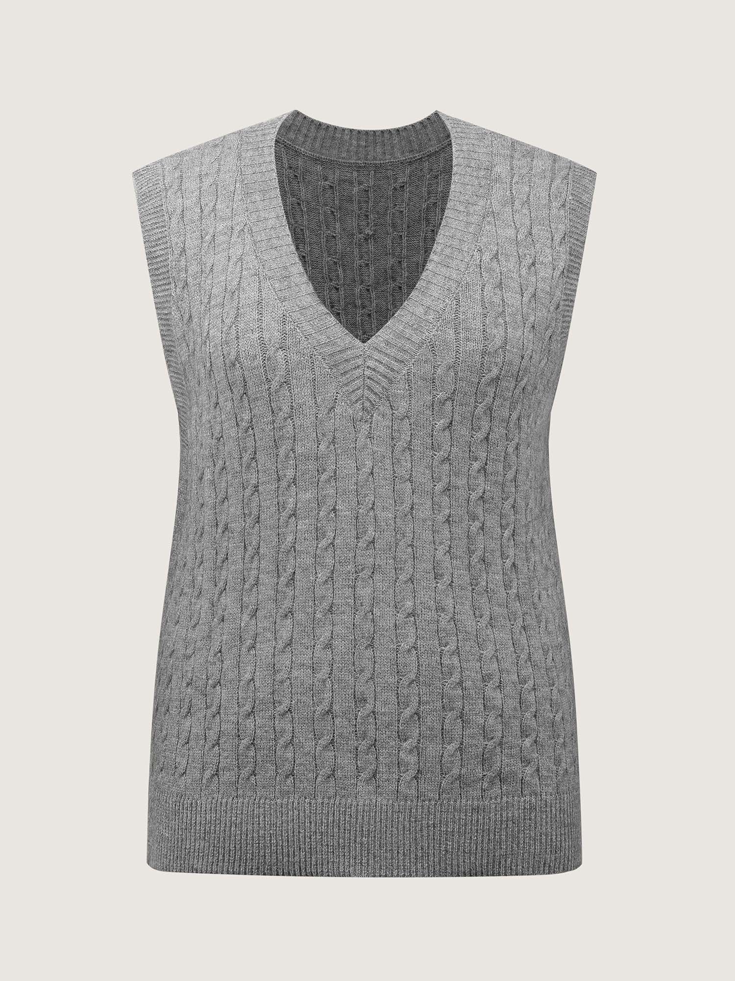 Textured V-Neck Sweater Vest - Image 5
