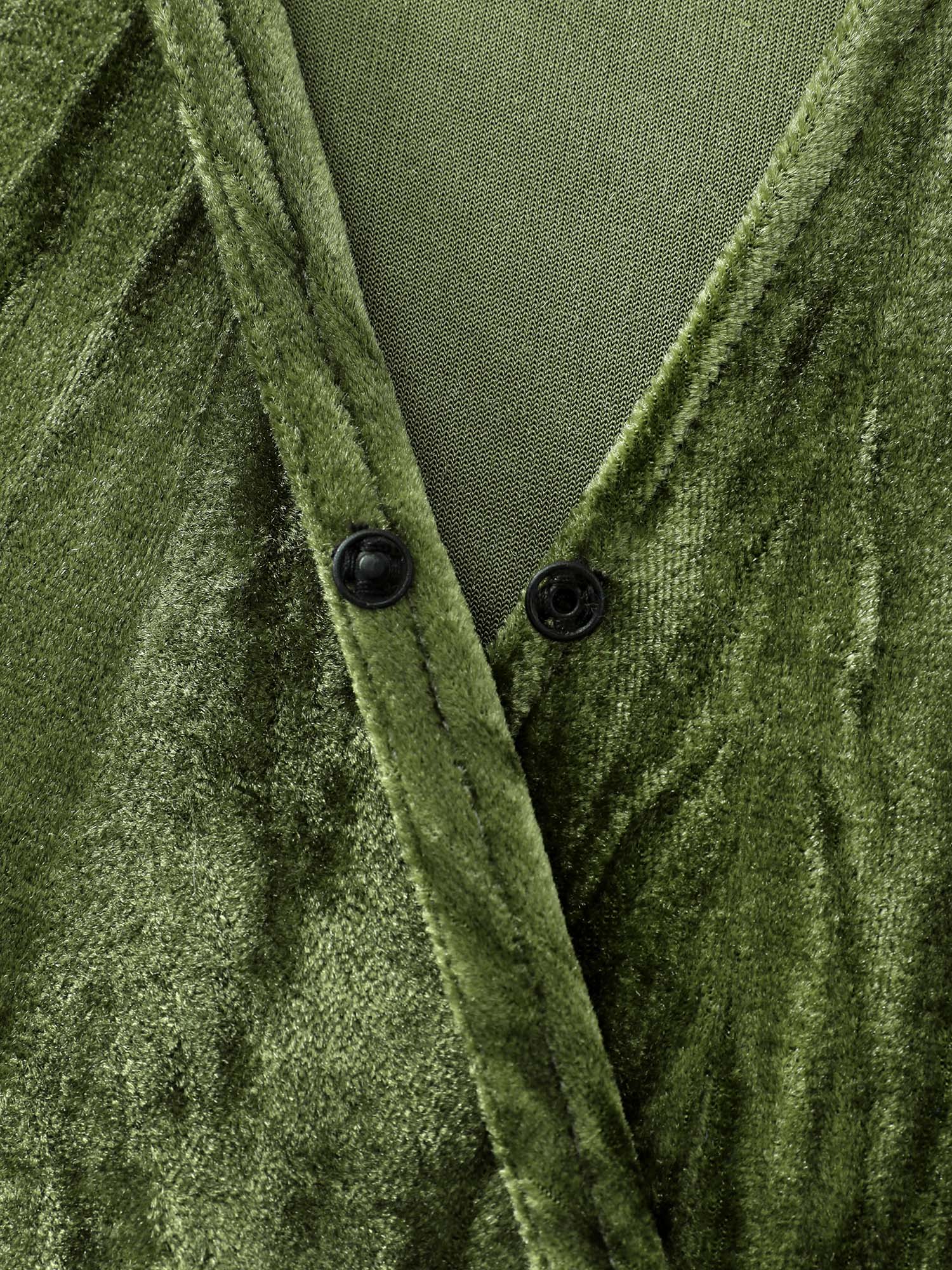 Textured Velvet Drape Neckline Blouse - Image 6