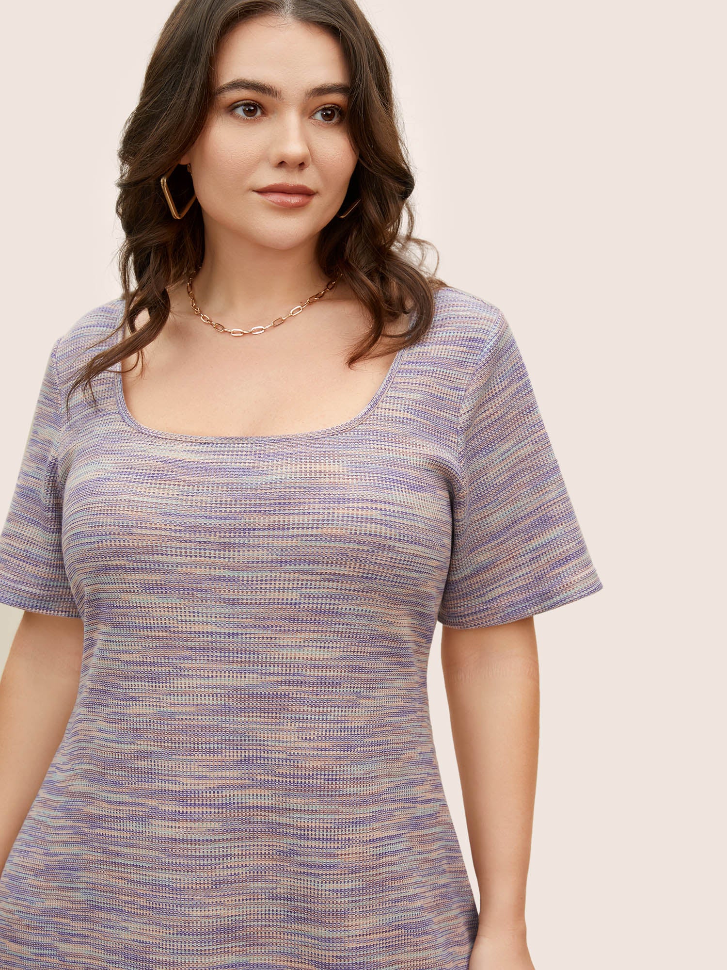 Textured Waffle Knit Crisscross Split Side Dress - Image 2