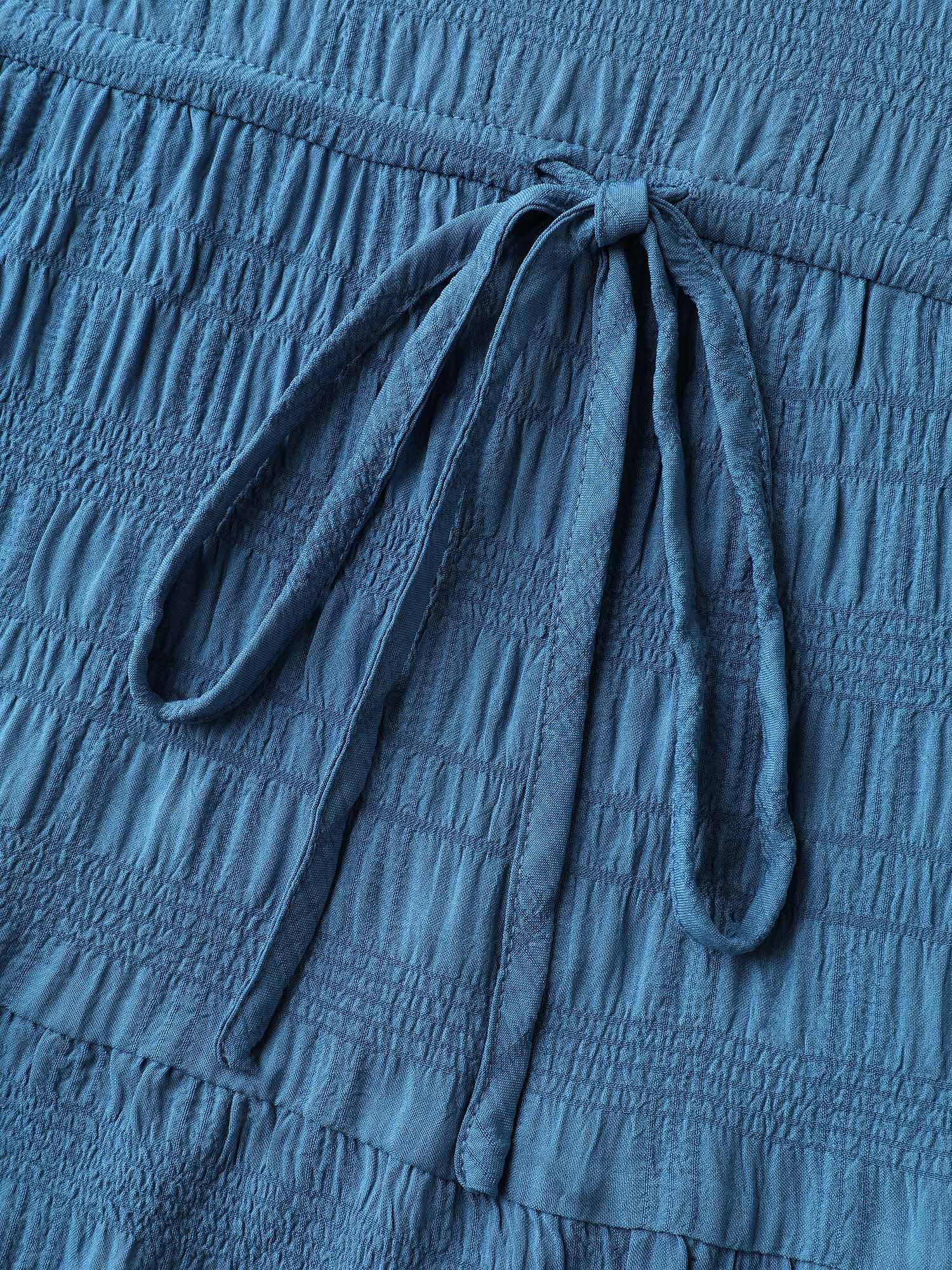 Textured Waist-Cinching Tiered Blouse - Image 5
