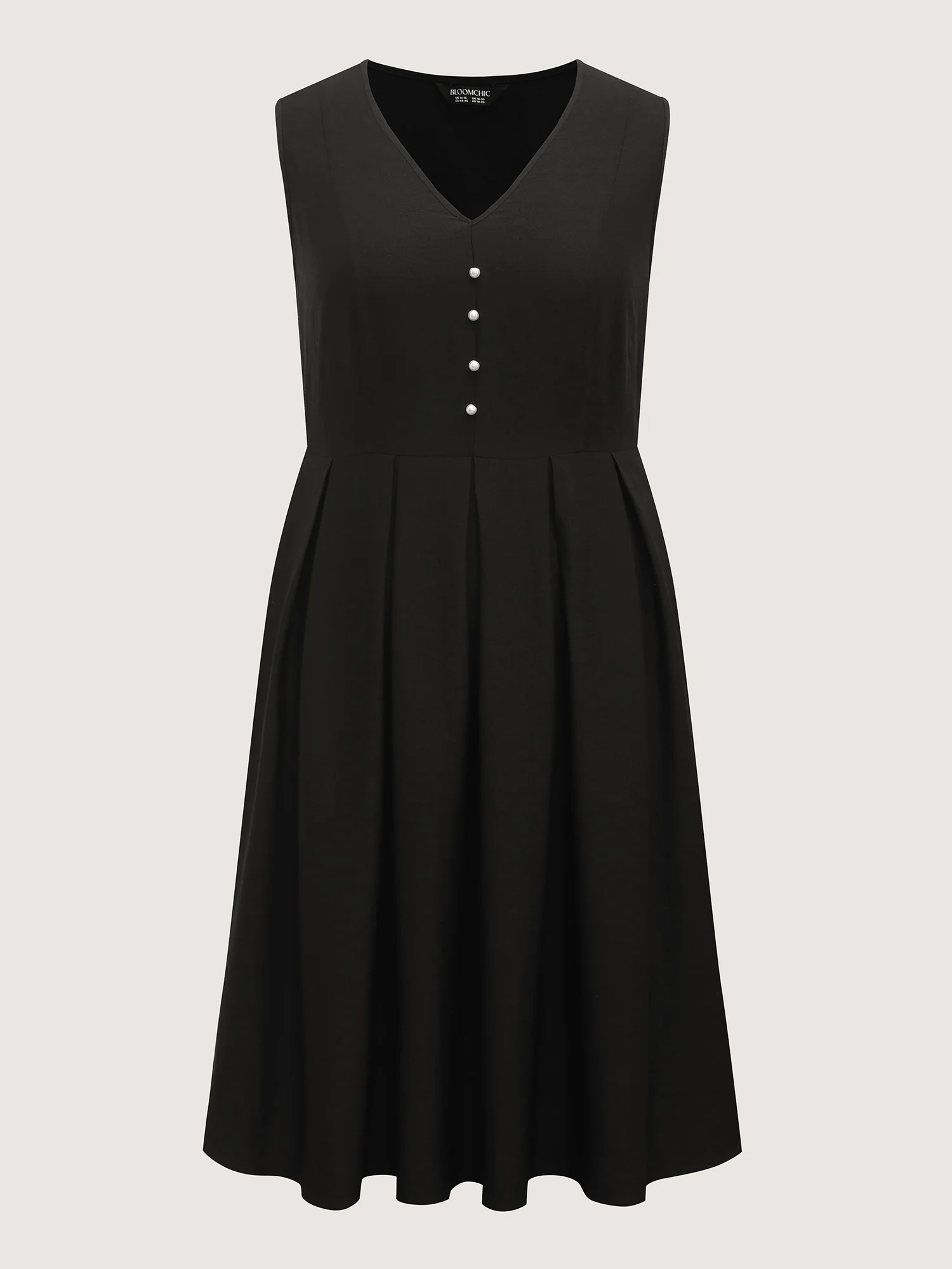 Textured Waist-Cut Pleated Solid Midi Dress - Image 7