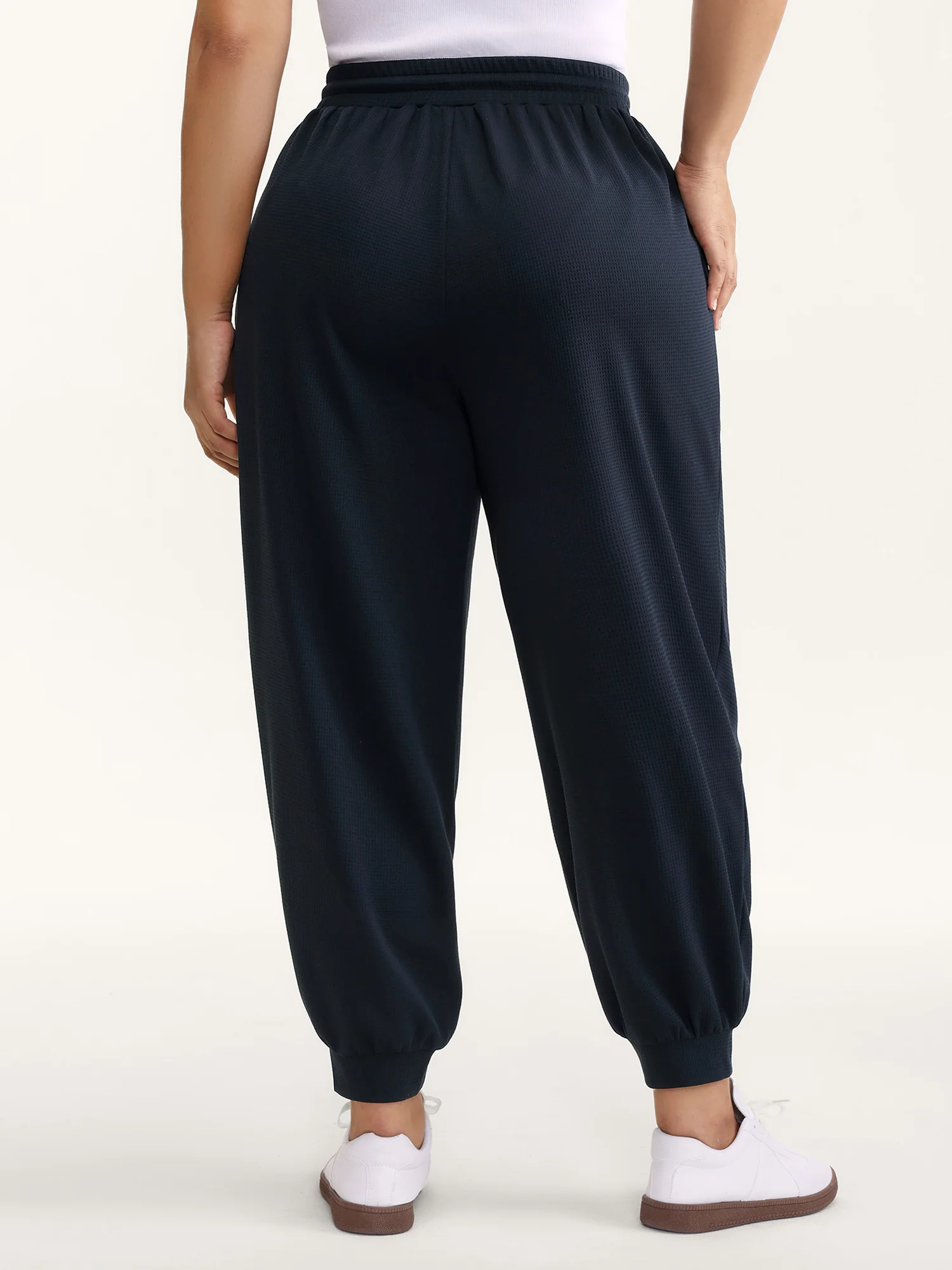 Textured Waist Drawstring Jogger Pants - Image 5