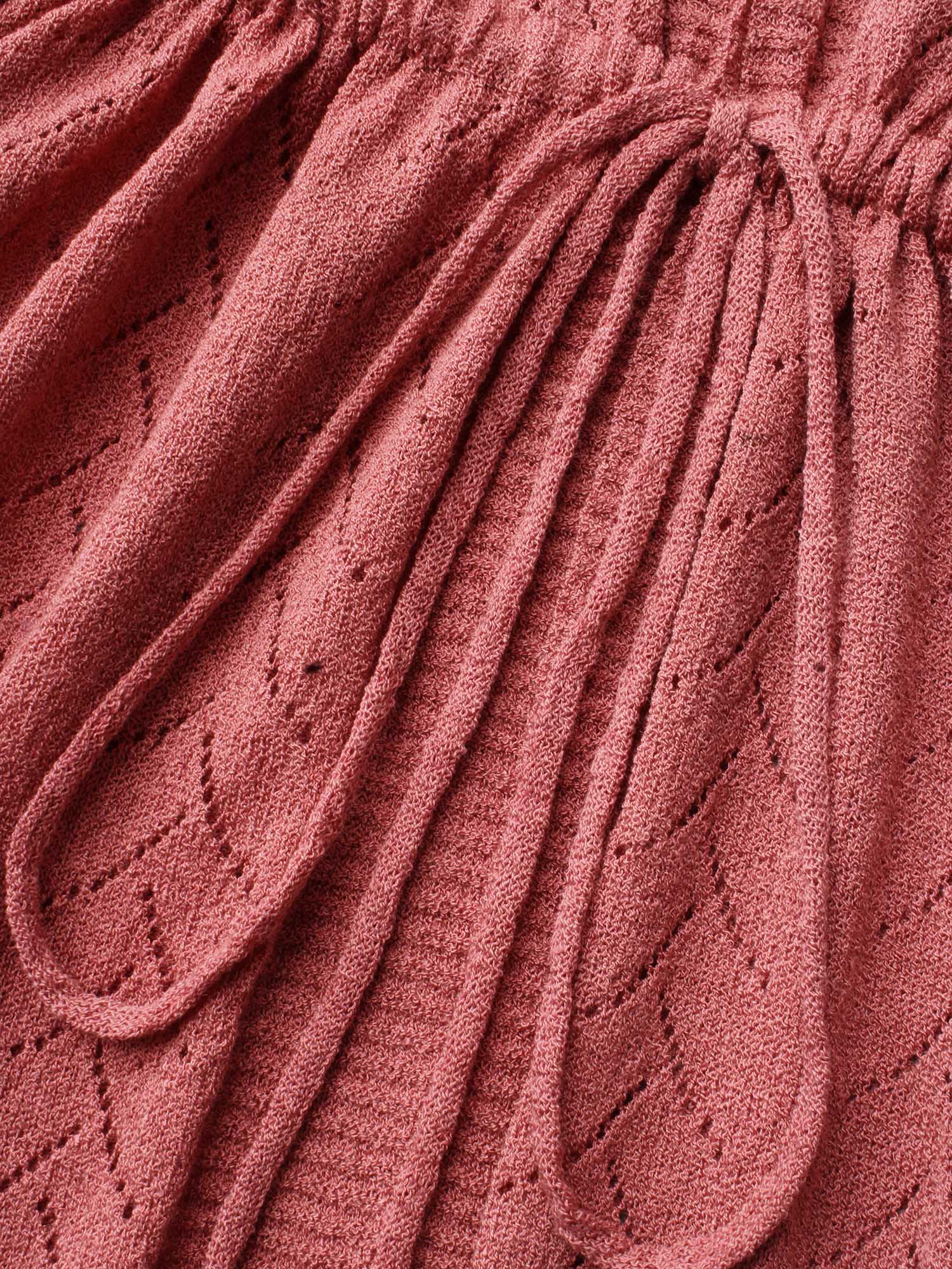 Textured Waist Tie Fitted Knit Cardigan - Image 7
