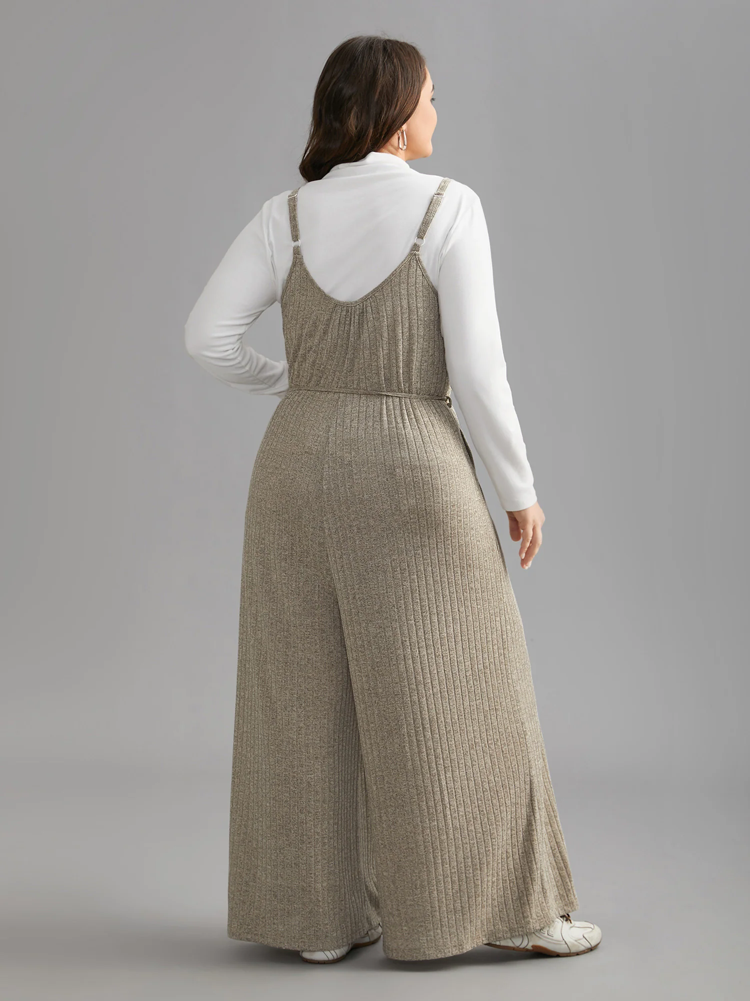 Textured Waist-Tie Pockets Jumpsuit - Image 4