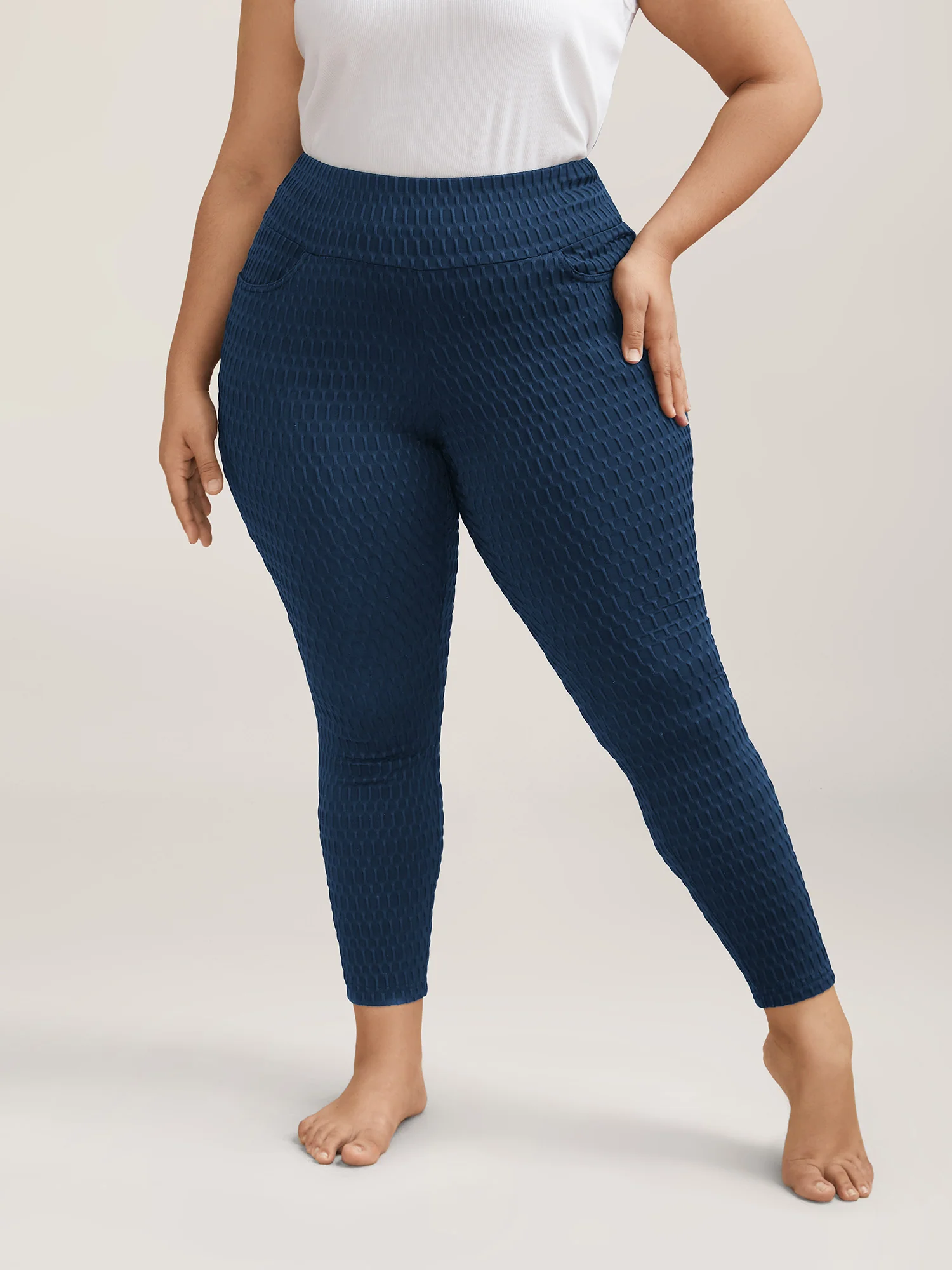 Textured Wide waist Super Stretch Leggings - Image 8
