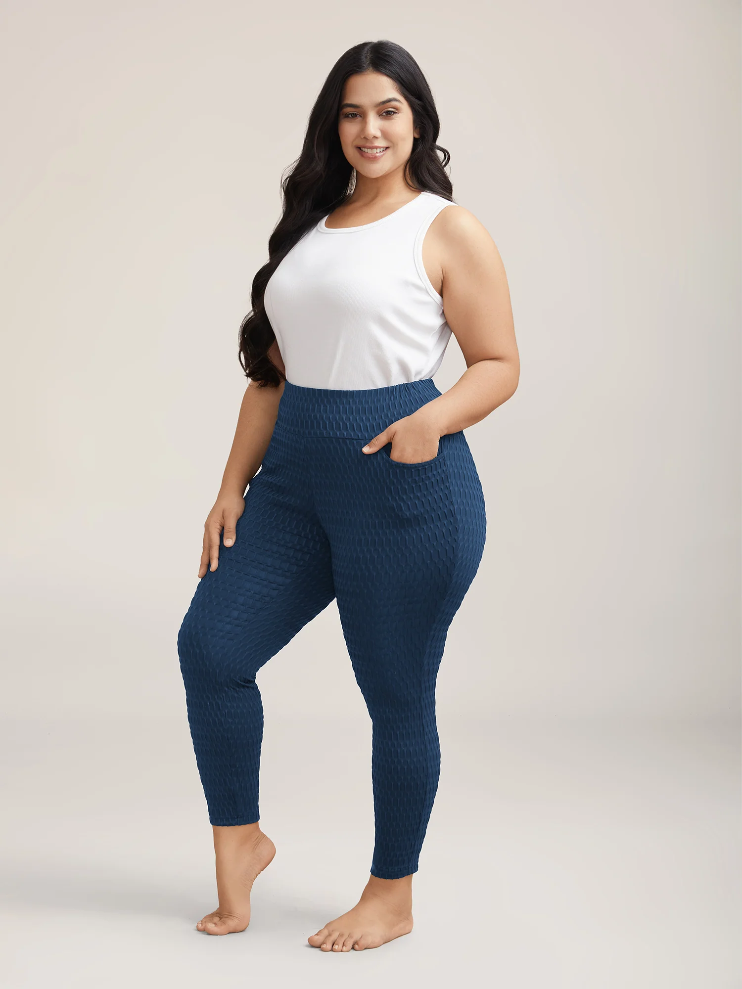 Textured Wide waist Super Stretch Leggings - Image 9