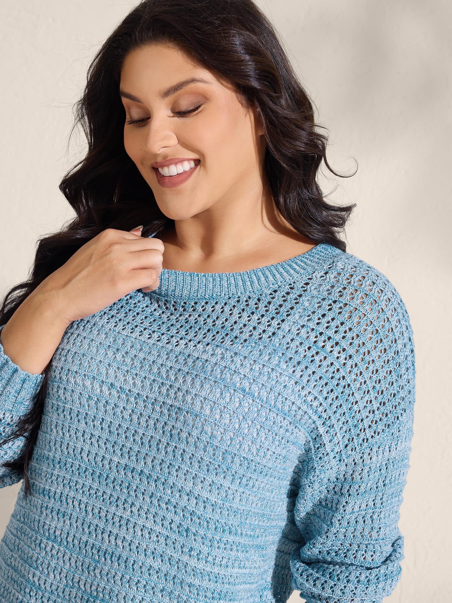 Textured Woven Color Blend Pullover - Image 2