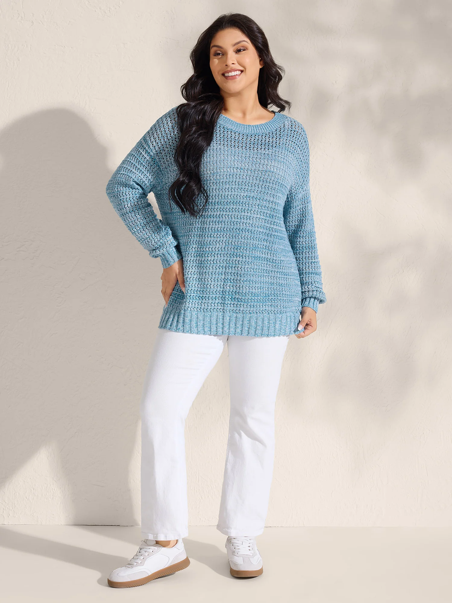 Textured Woven Color Blend Pullover - Image 3