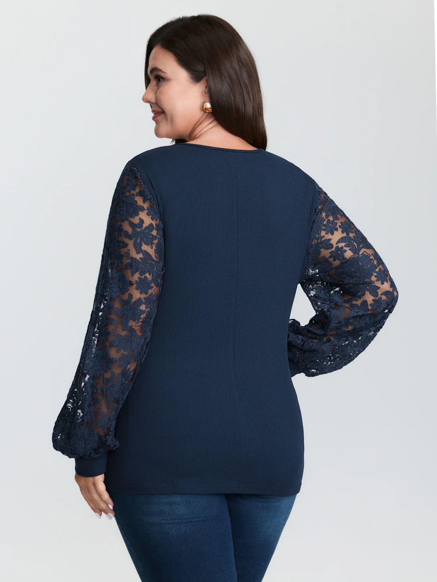 Textured Wrap Neck Draped T-Shirt - Image 5