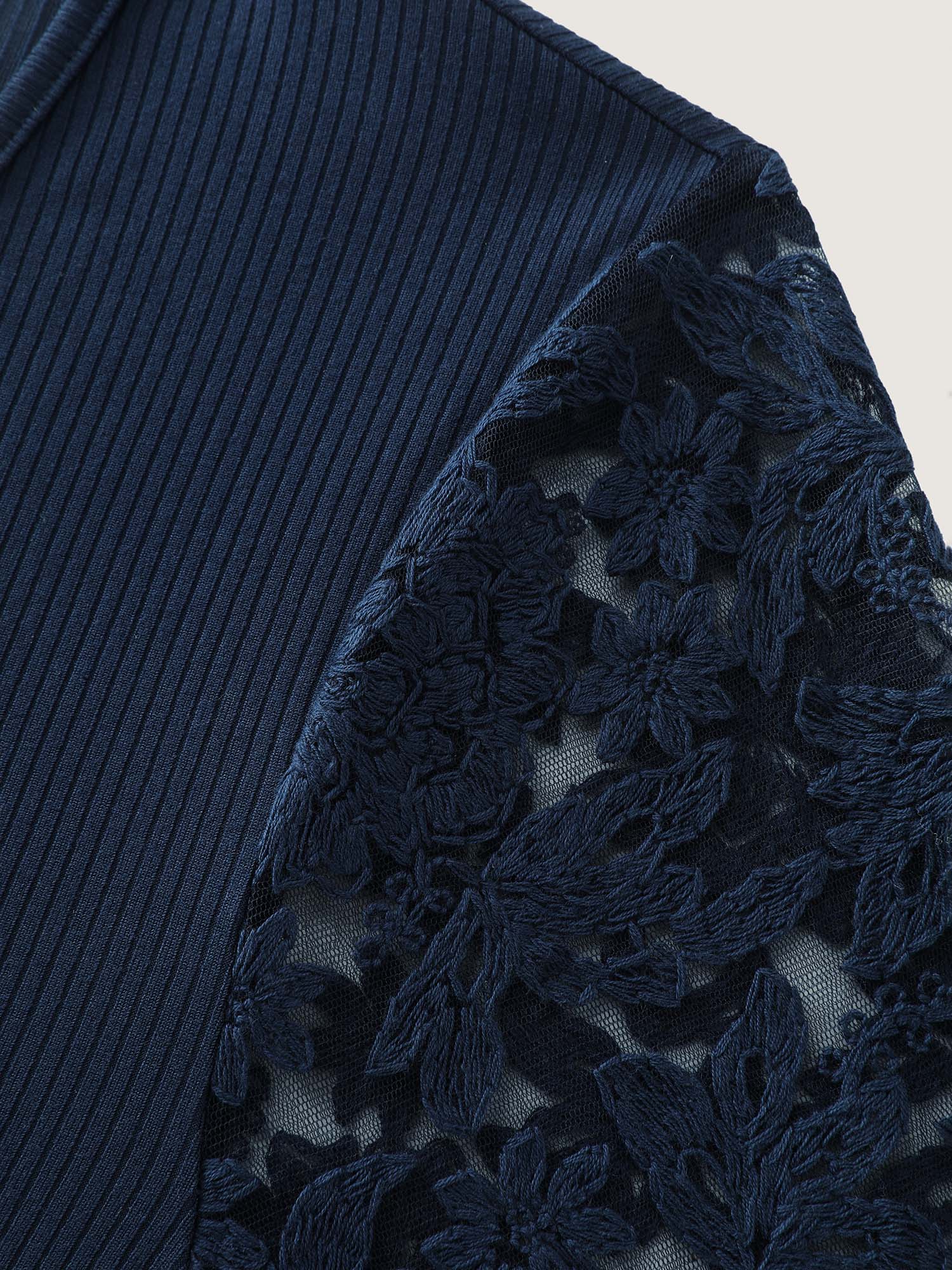 Textured Wrap Neck Draped T-Shirt - Image 7