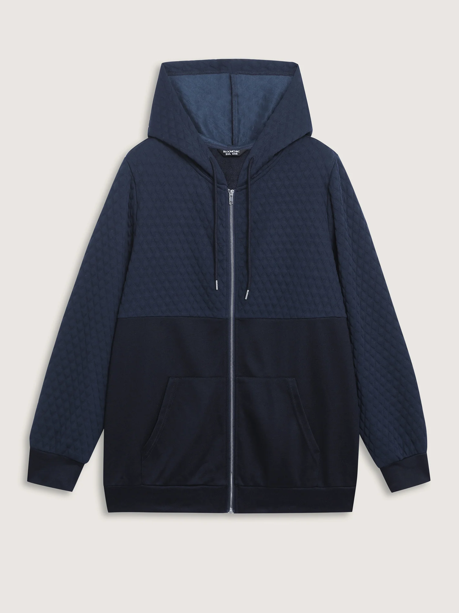 Textured Zipper Front Hoodie Jacket - Image 6