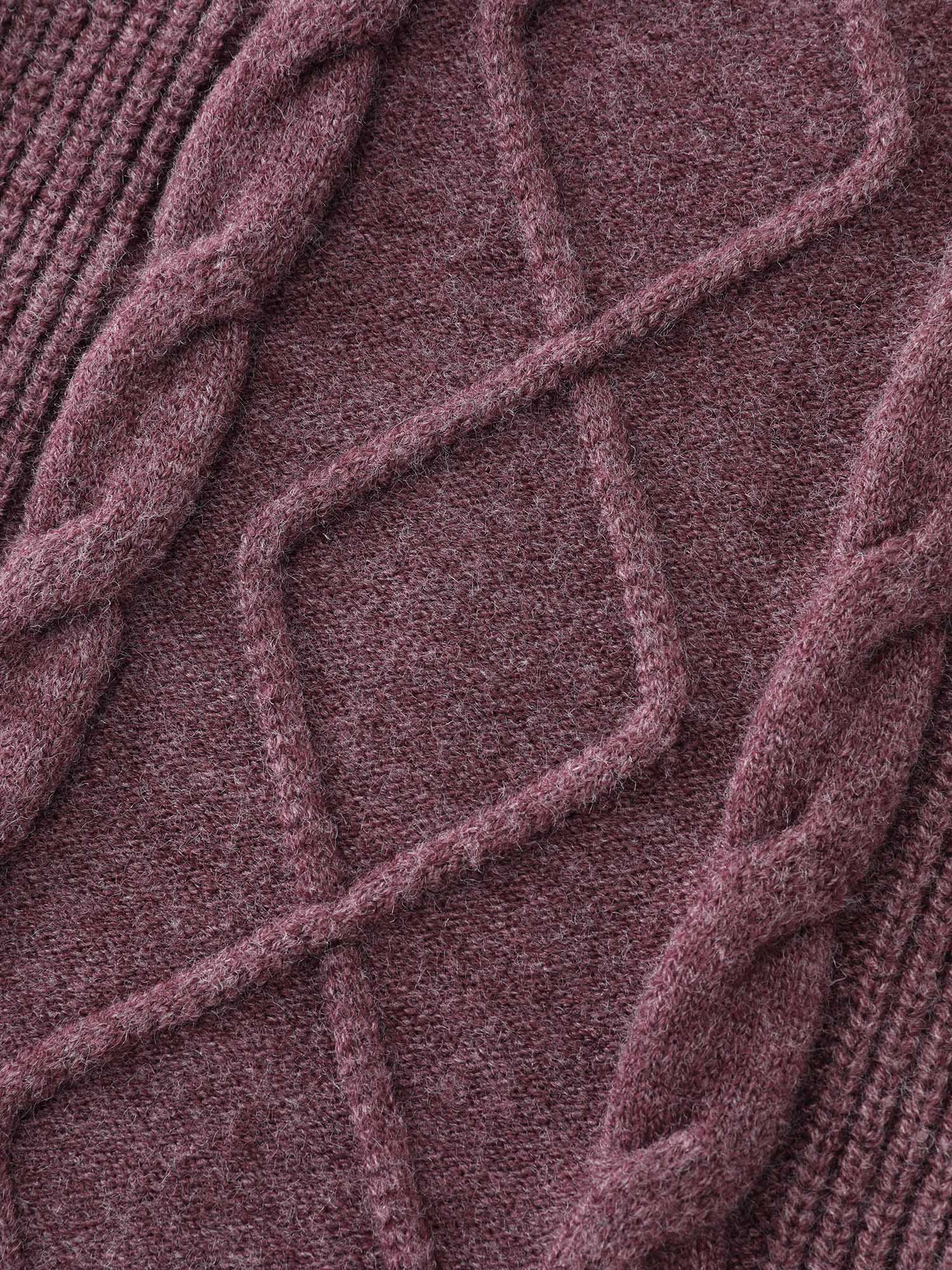 Textured Zipper Solid Knit Cardigan - Image 7