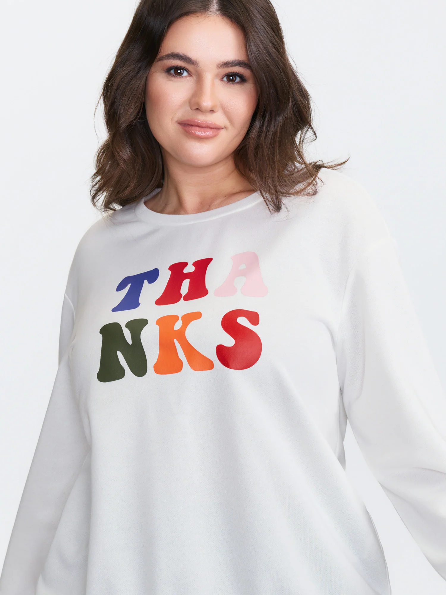Thanks Motif Relaxed-Fit Drop Shoulder Sweatshirt - Image 4