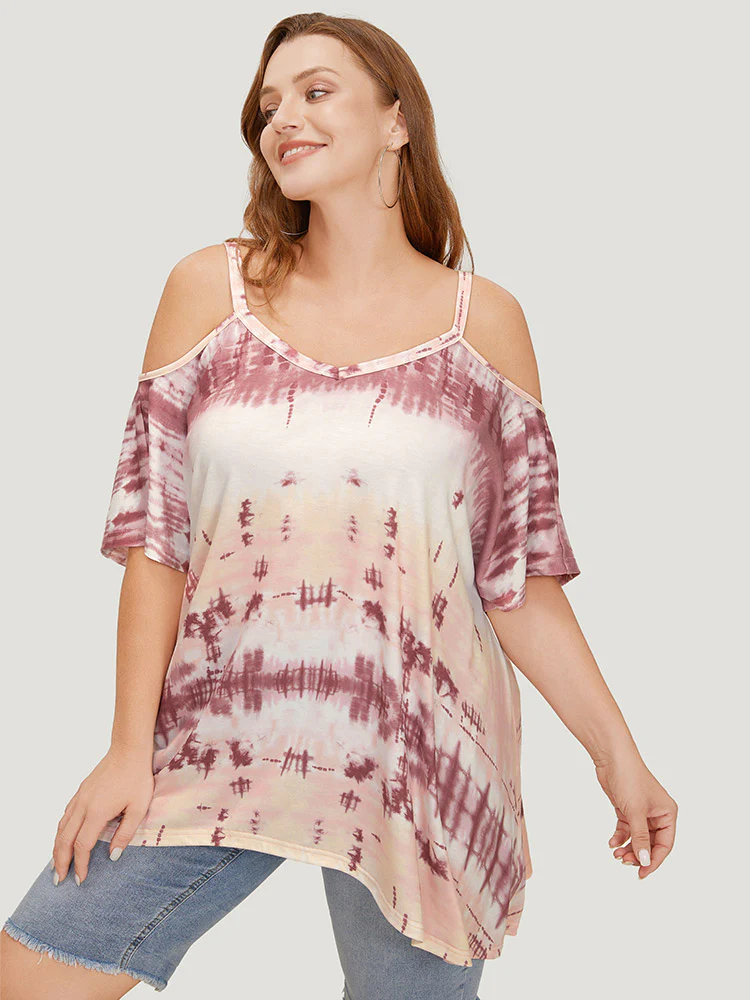 Tie Dye Asymmetrical Hem Cami T-shirt - Image 2
