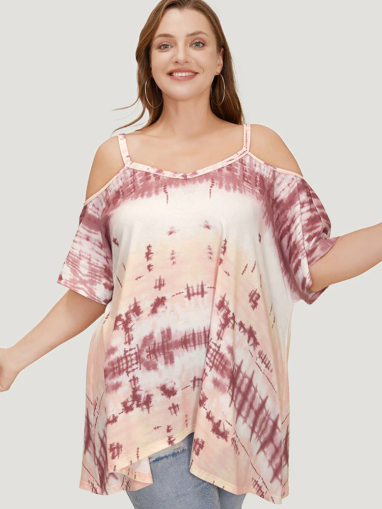 Tie Dye Asymmetrical Hem Cami T-shirt - Image 3
