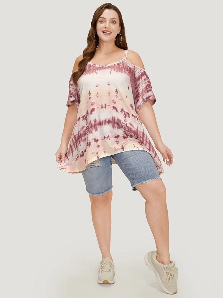 Tie Dye Asymmetrical Hem Cami T-shirt - Image 4