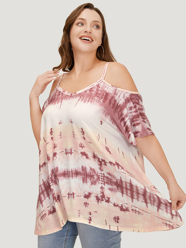 Tie Dye Asymmetrical Hem Cami T-shirt - Image 5