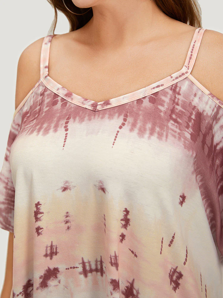 Tie Dye Asymmetrical Hem Cami T-shirt - Image 7