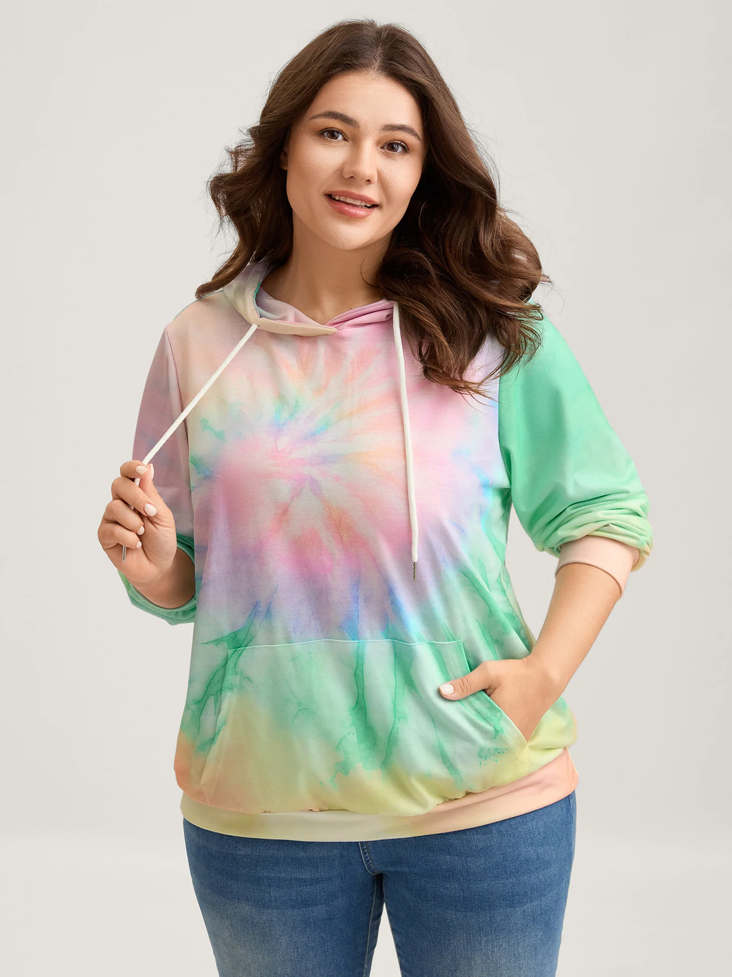Tie-Dye Blend Pockets Hoodie - Image 3